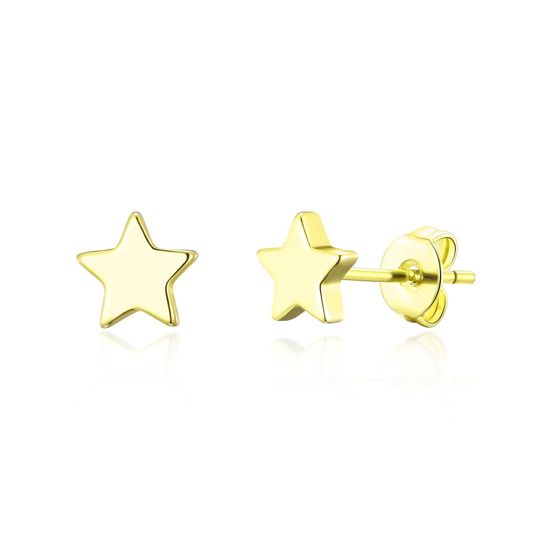 Gold Plated Star Stud Earrings by Philip Jones Jewellery