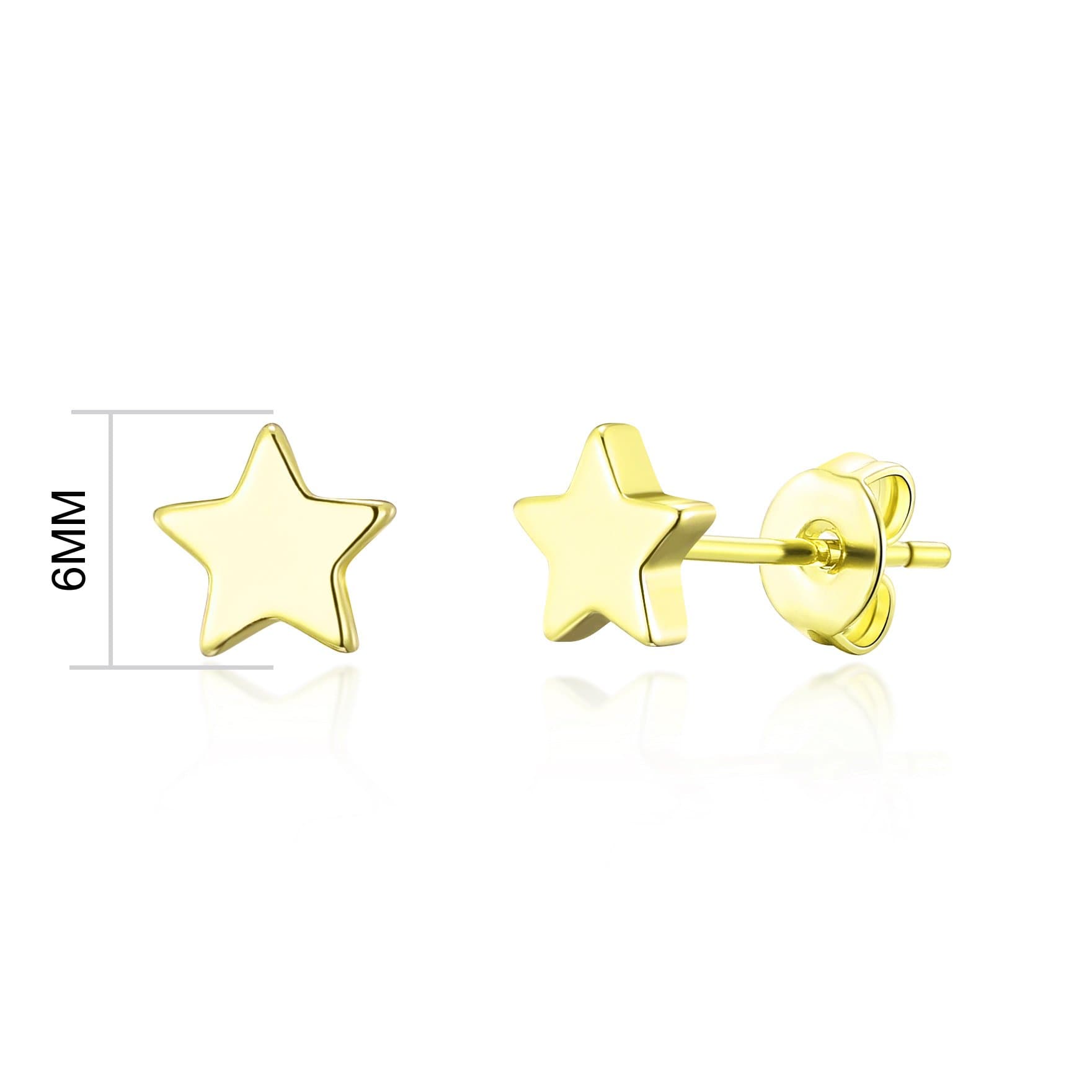 Gold Plated Star Stud Earrings with Quote Card