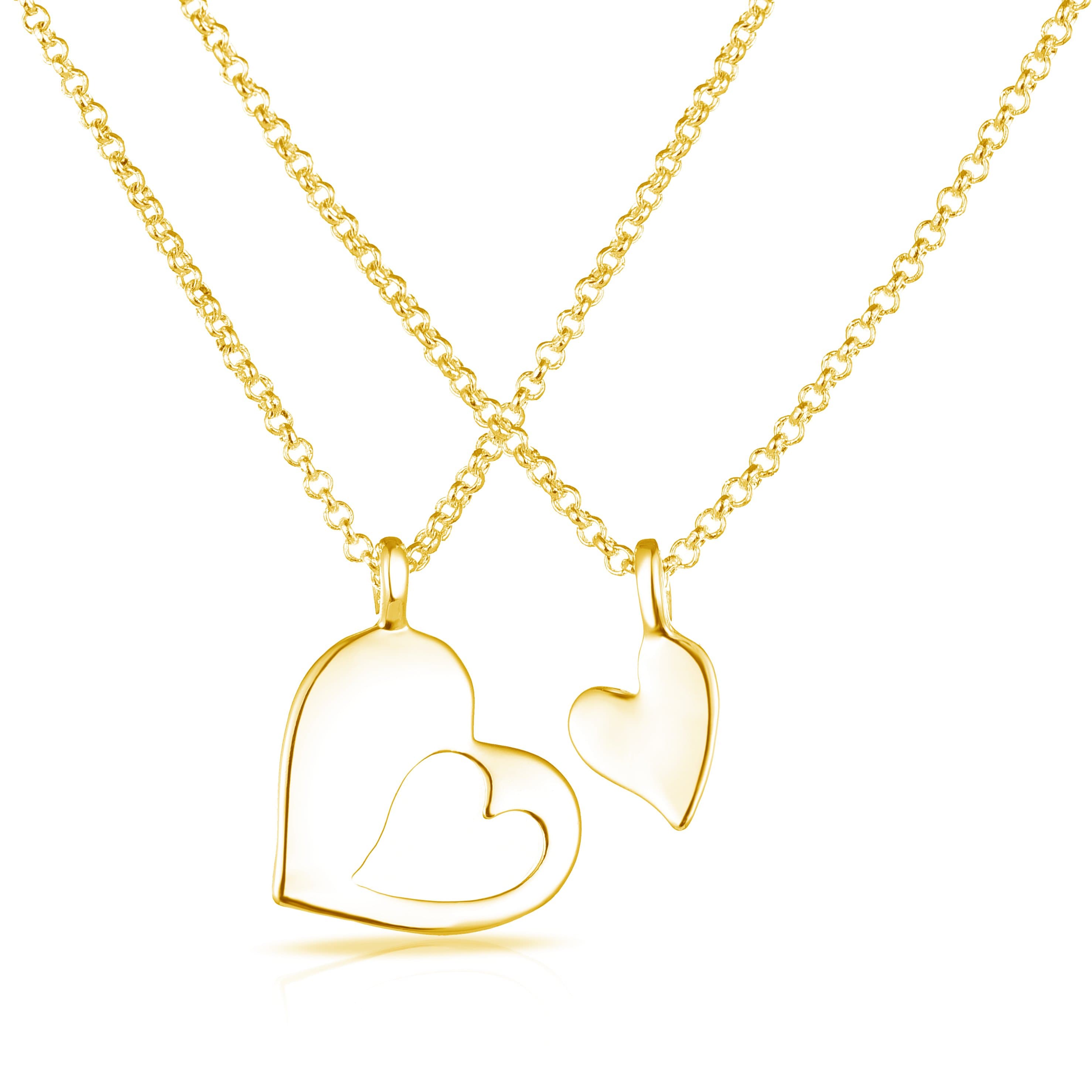 Gold Plated For Me For You Piece of My Heart Necklace Set