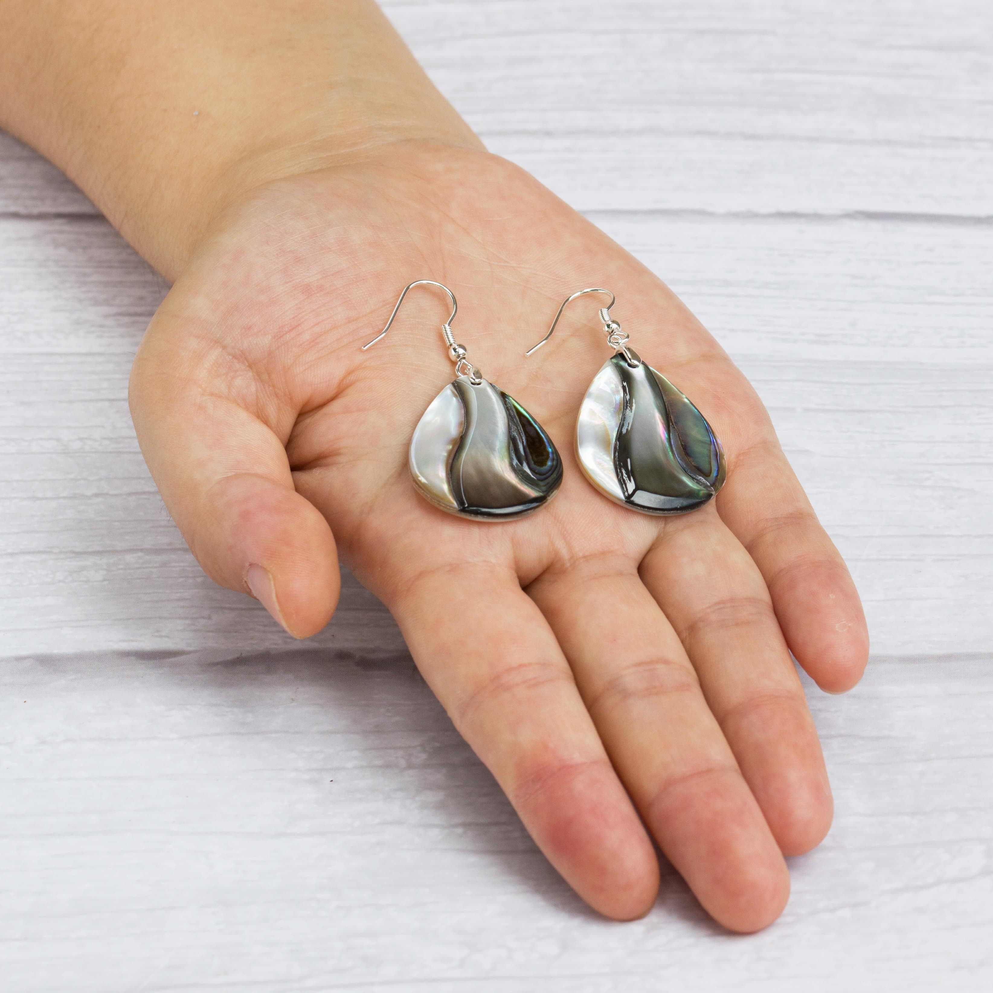Abalone Shell Pear Drop Earrings
