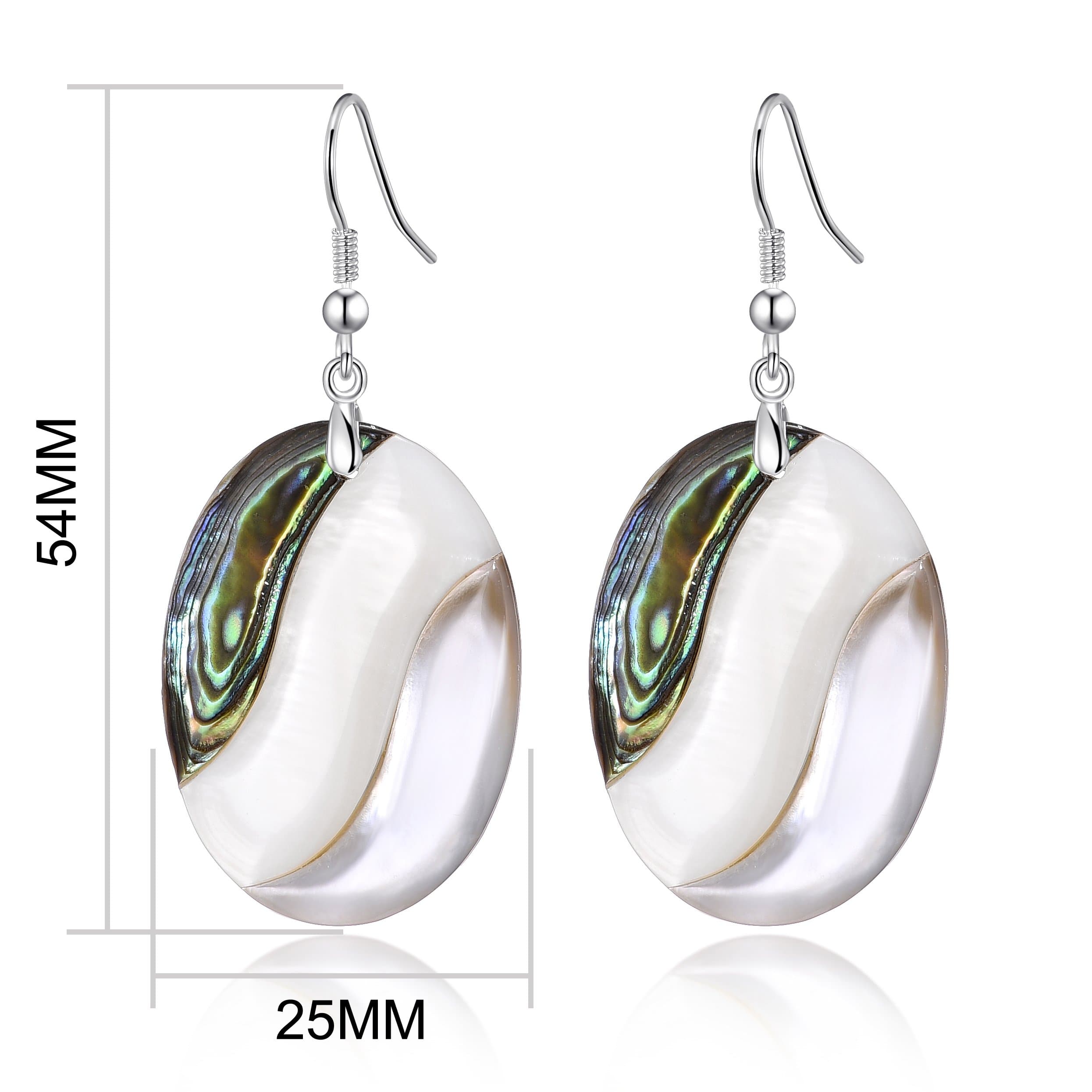Abalone Shell Oval Drop Earrings
