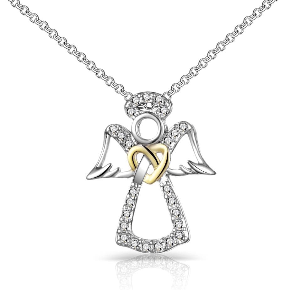 Guardian Angel Necklace Created with Zircondia® Crystals by Philip Jones Jewellery