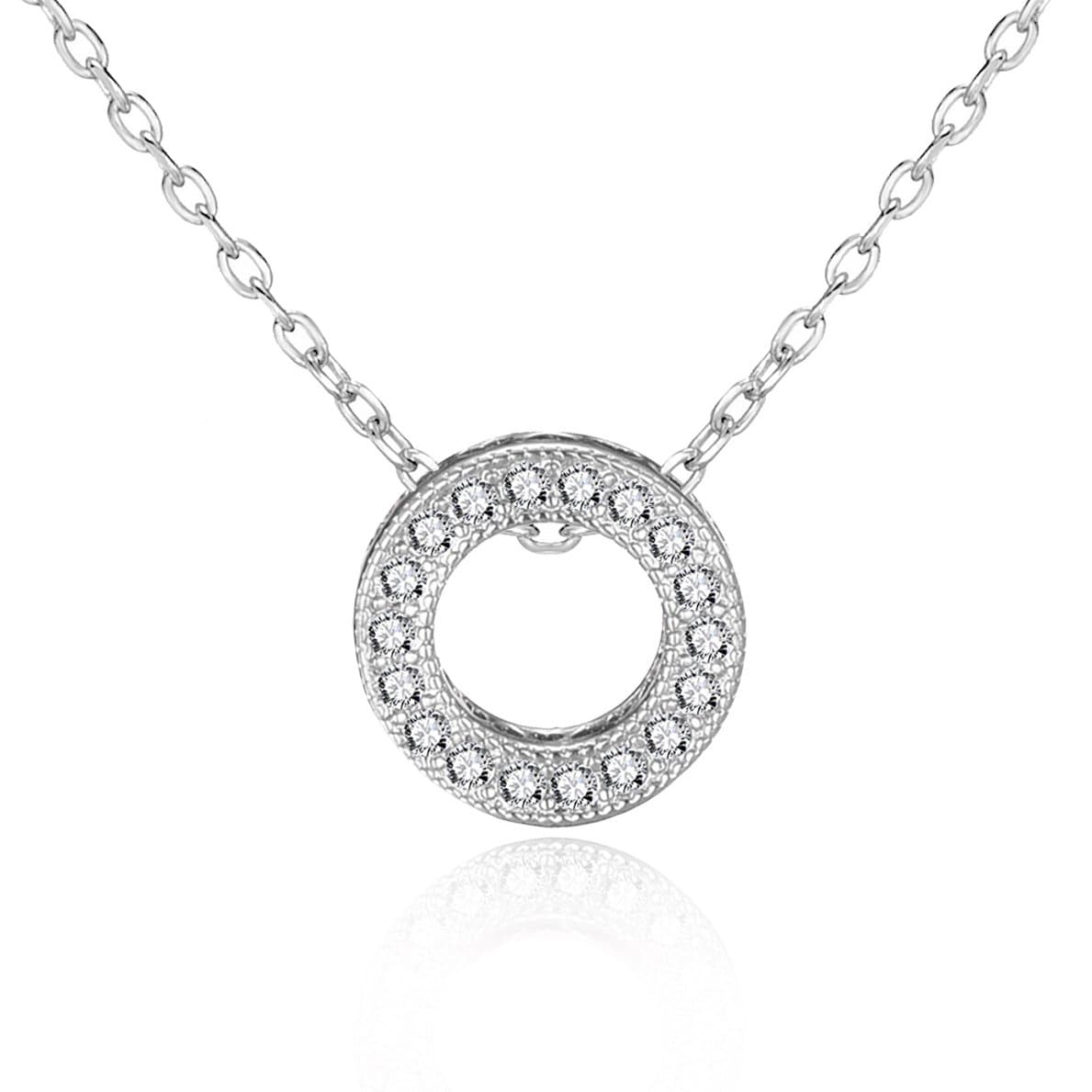Silver Plated Circle of Life Necklace Created with Zircondia® Crystals by Philip Jones Jewellery