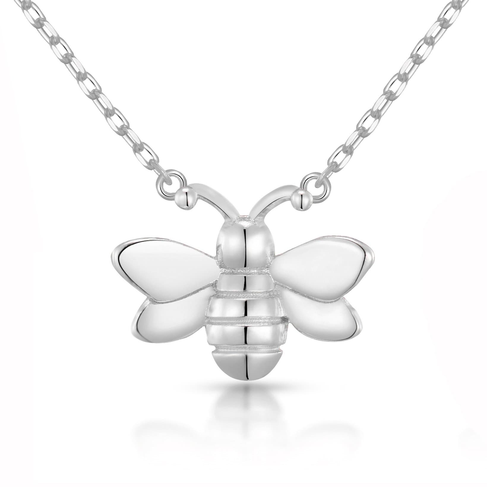 Silver Plated Bumble Bee Necklace by Philip Jones Jewellery