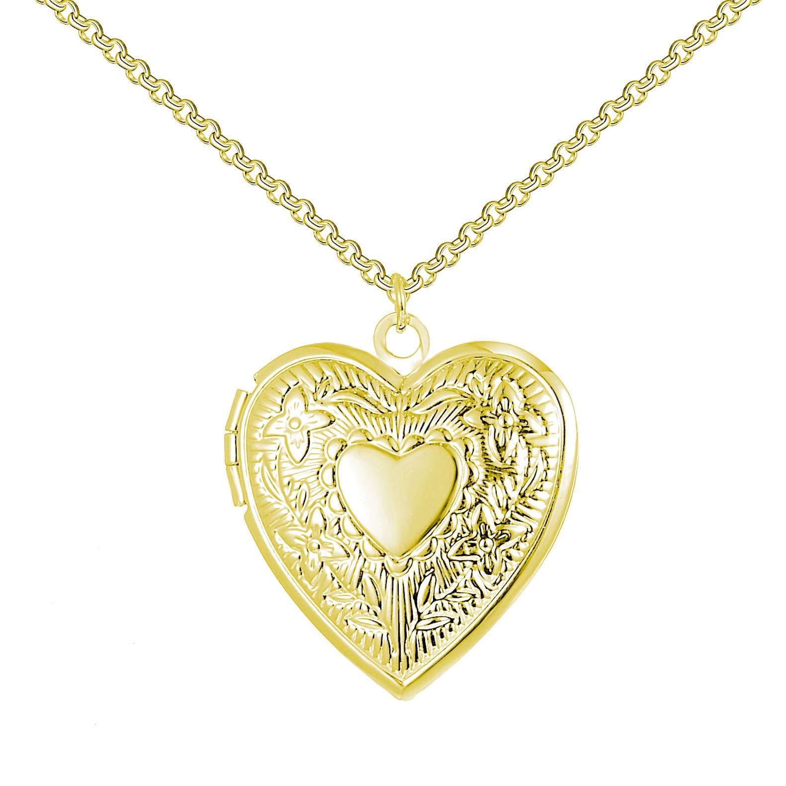 Gold Plated Heart Locket by Philip Jones Jewellery