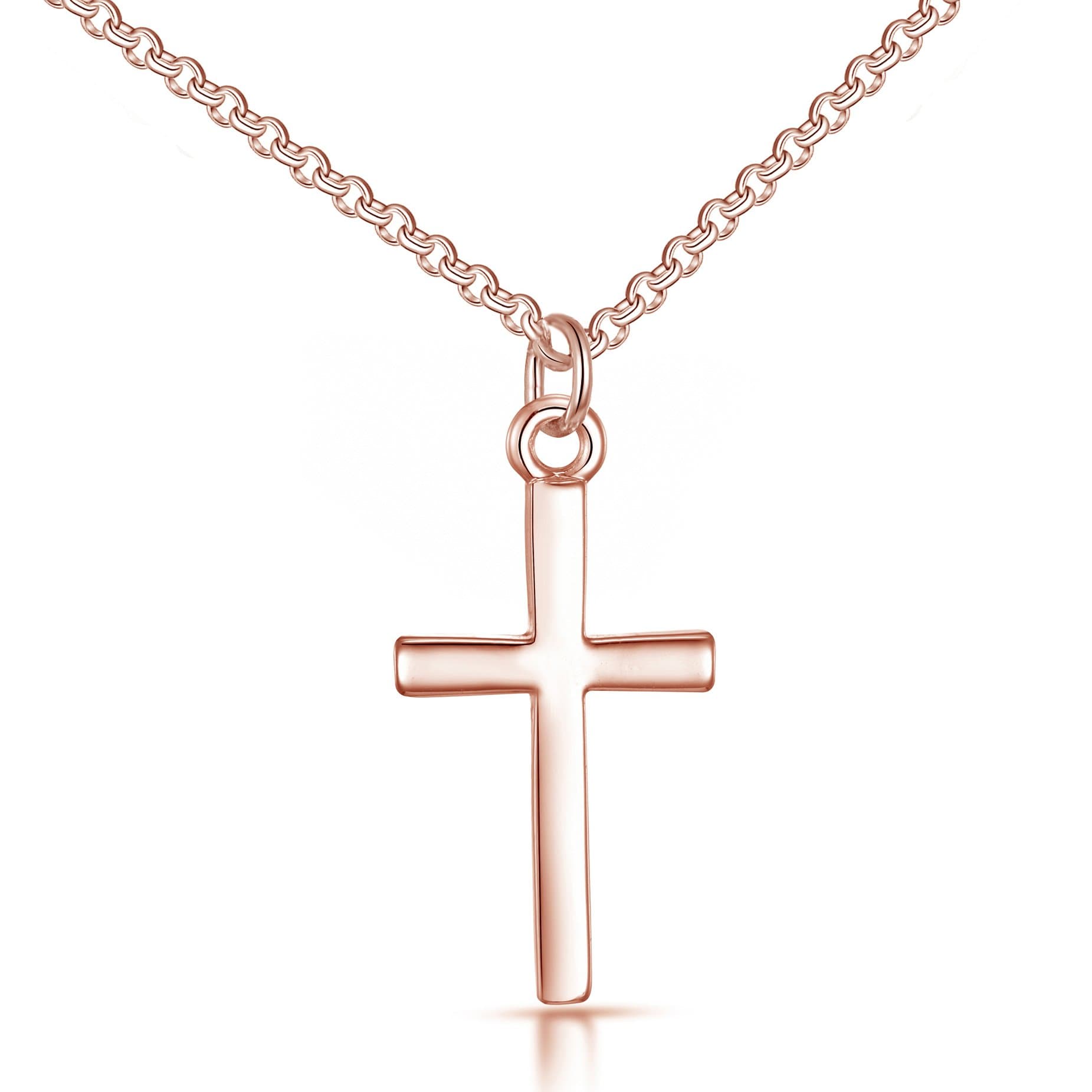 Rose Gold Plated Cross Necklace by Philip Jones Jewellery