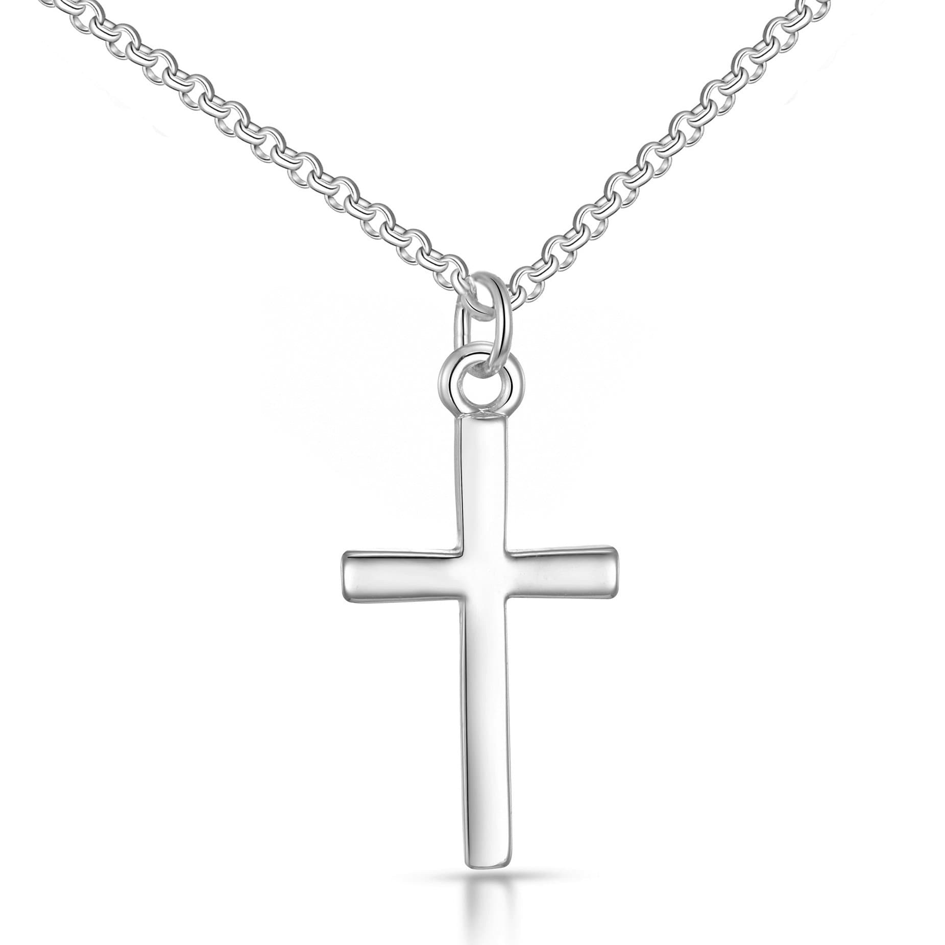 Silver Plated Cross Necklace by Philip Jones Jewellery