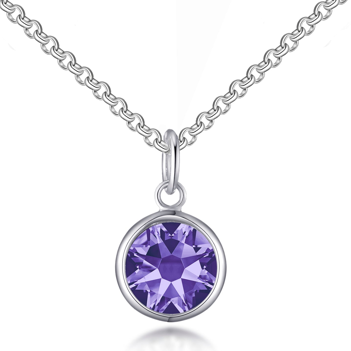 Light Purple Crystal Necklace Created with Zircondia® Crystals by Philip Jones Jewellery
