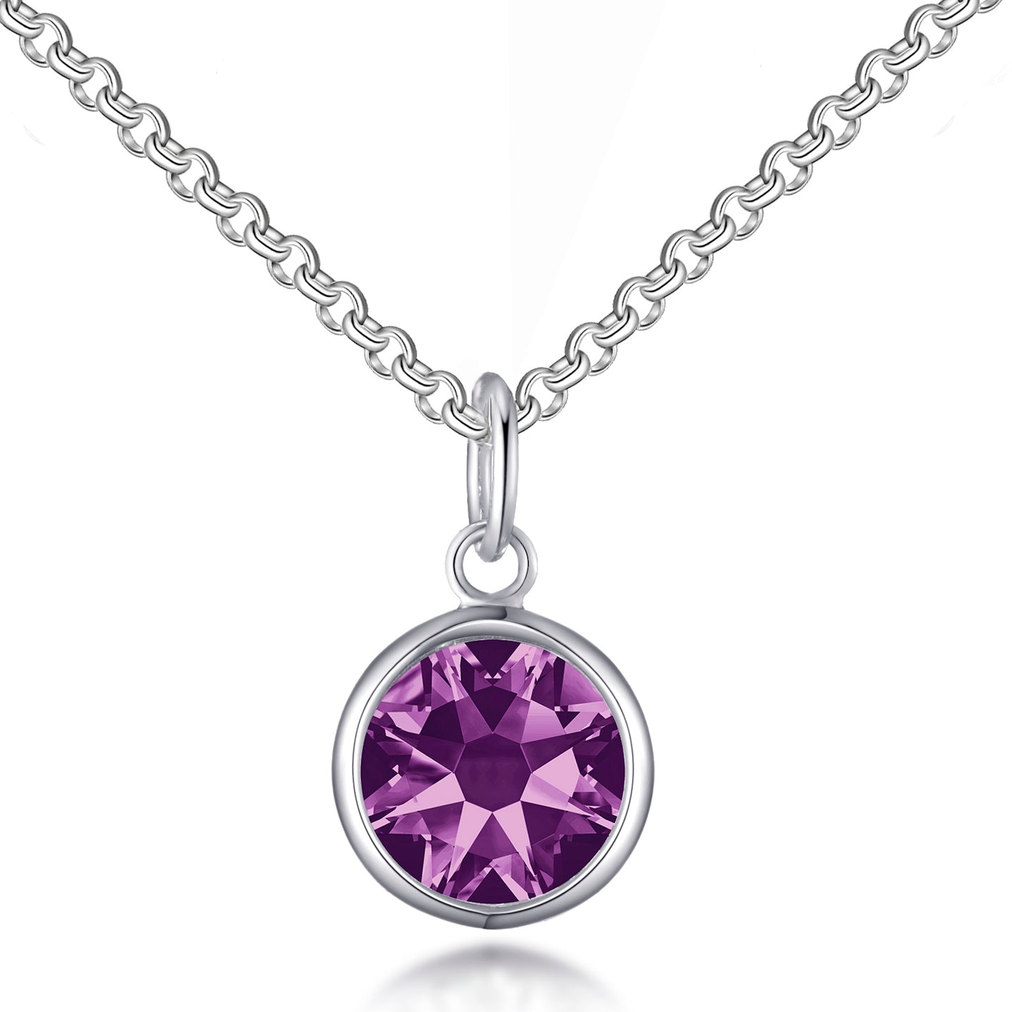 Purple Crystal Necklace Created with Zircondia® Crystals