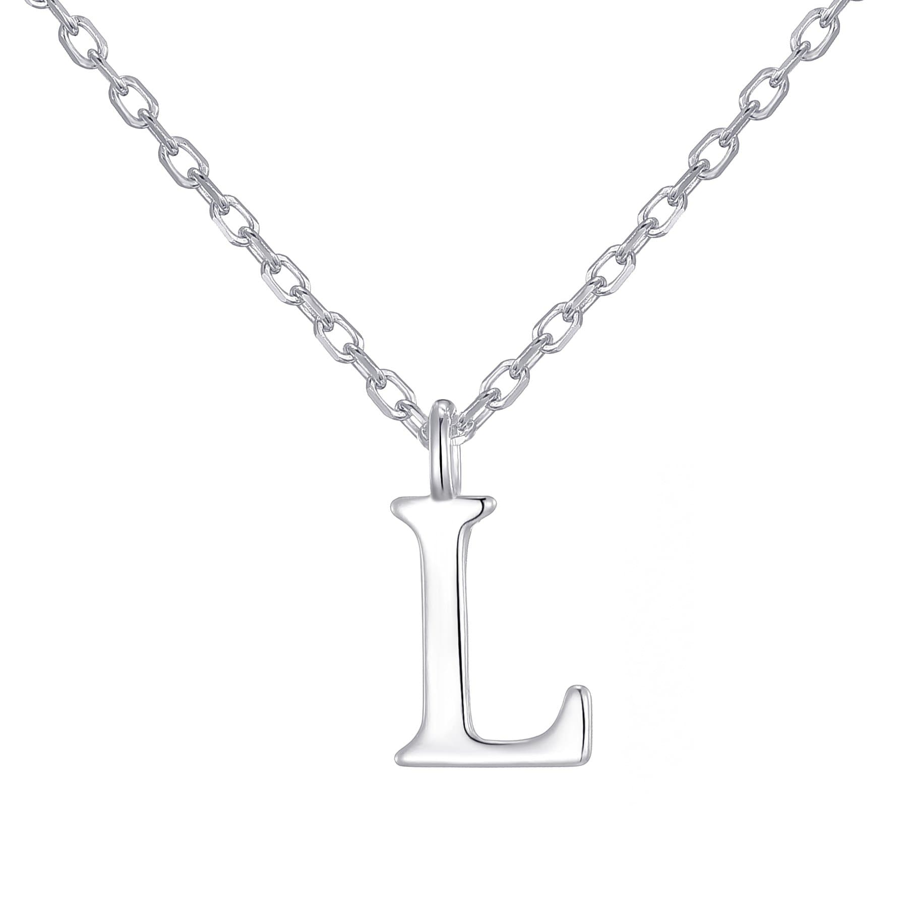 Sterling Silver Initial L Necklace by Philip Jones Jewellery