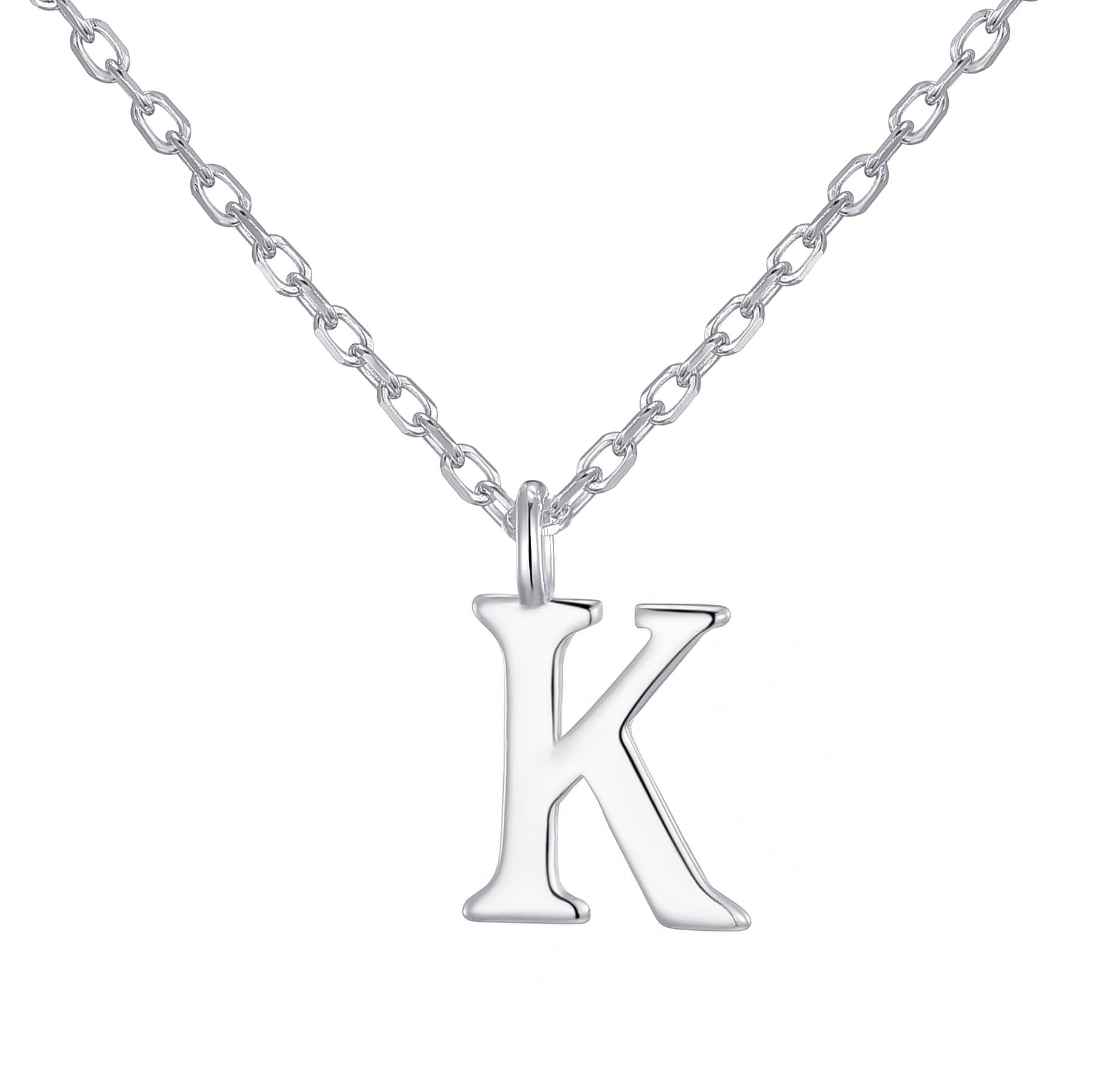 Sterling Silver Initial K Necklace by Philip Jones Jewellery