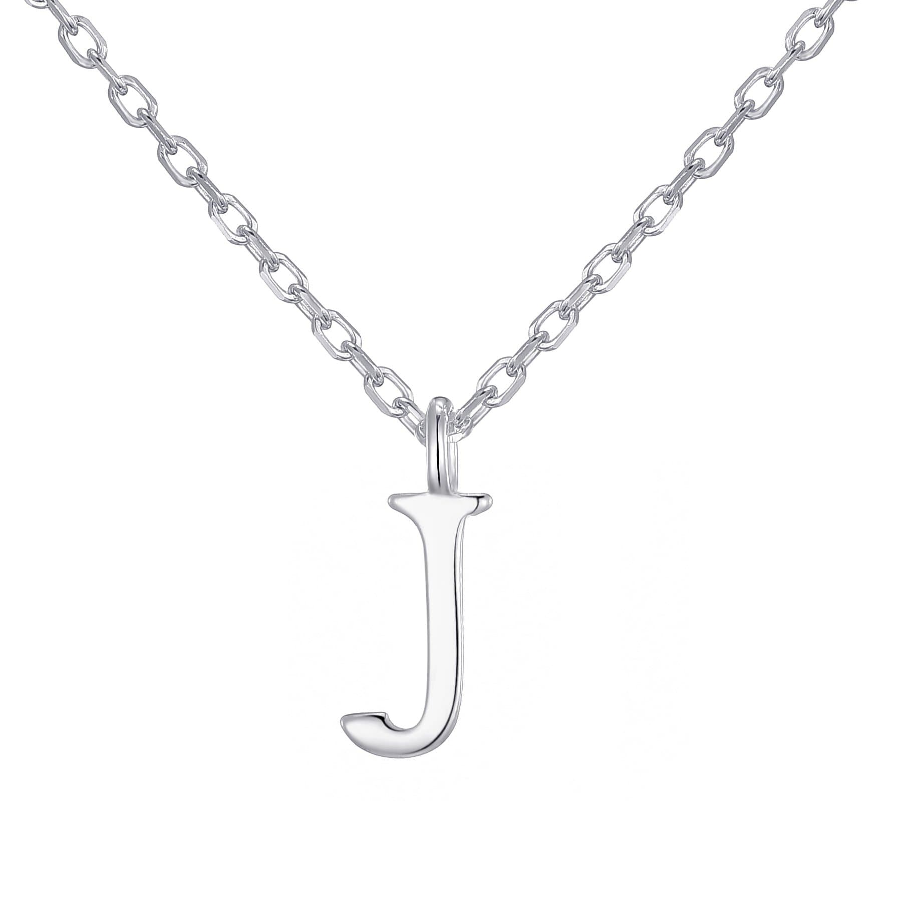 Sterling Silver Initial J Necklace by Philip Jones Jewellery