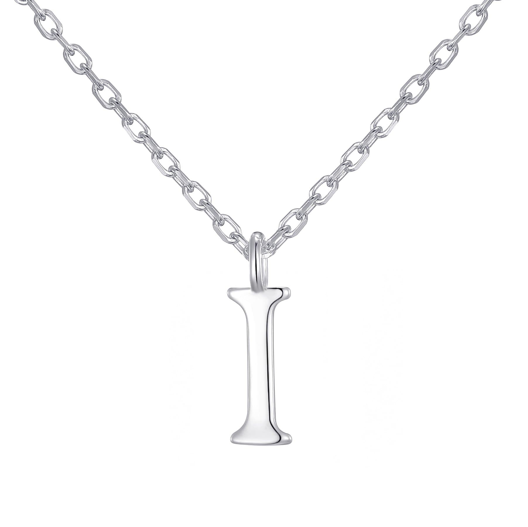 Sterling Silver Initial I Necklace by Philip Jones Jewellery