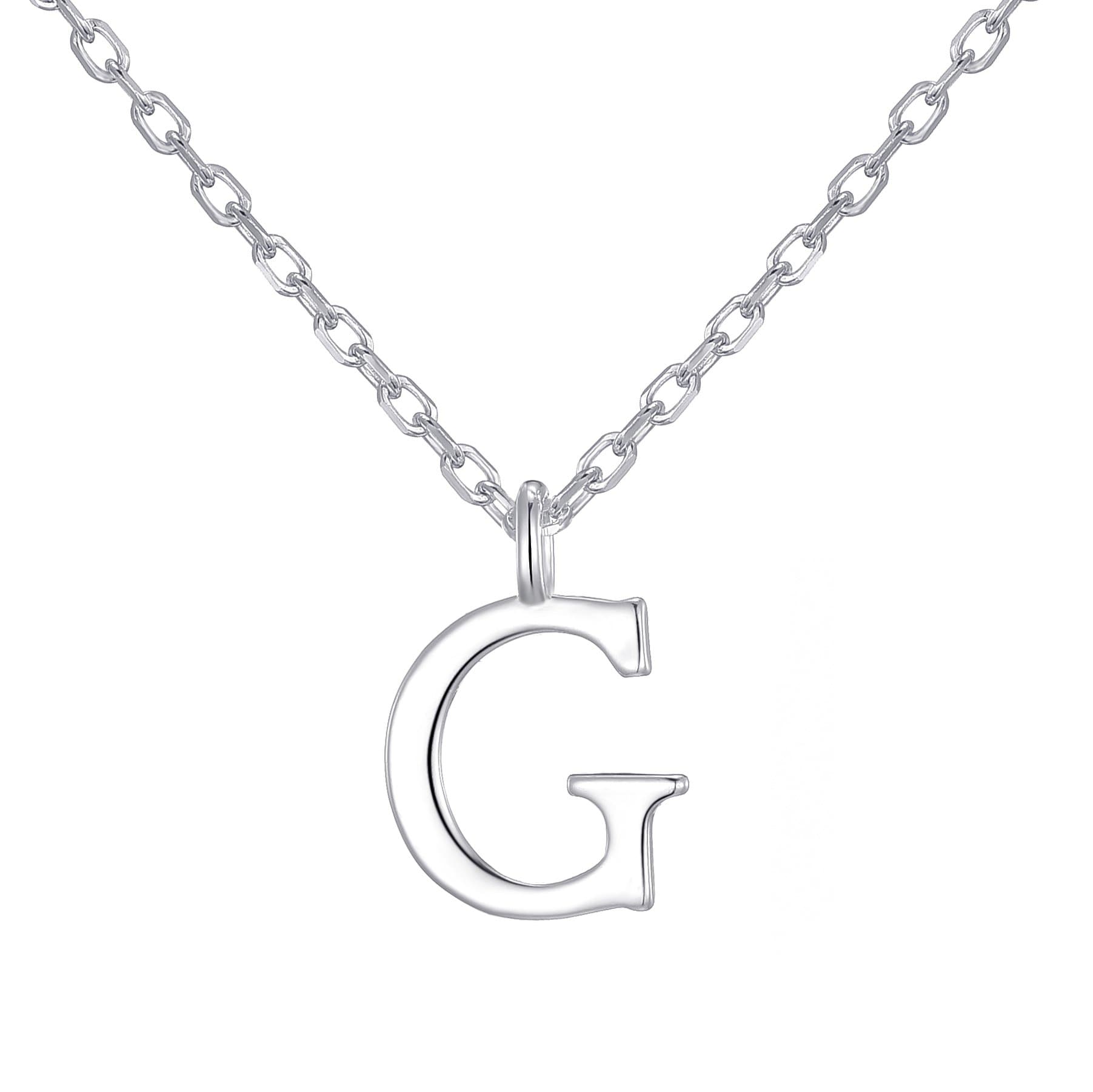 Sterling Silver Initial G Necklace by Philip Jones Jewellery