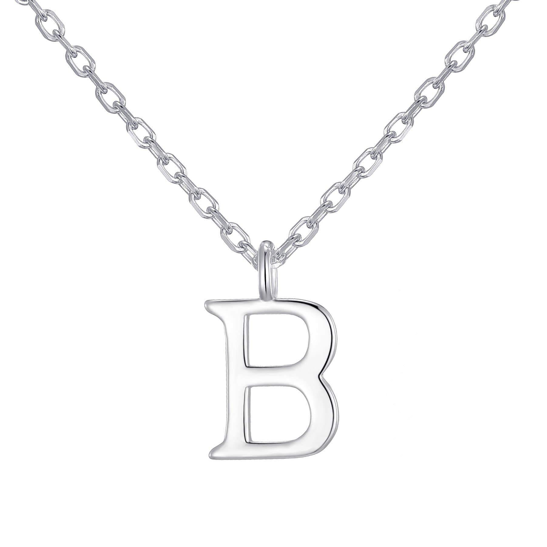 Sterling Silver Initial B Necklace by Philip Jones Jewellery