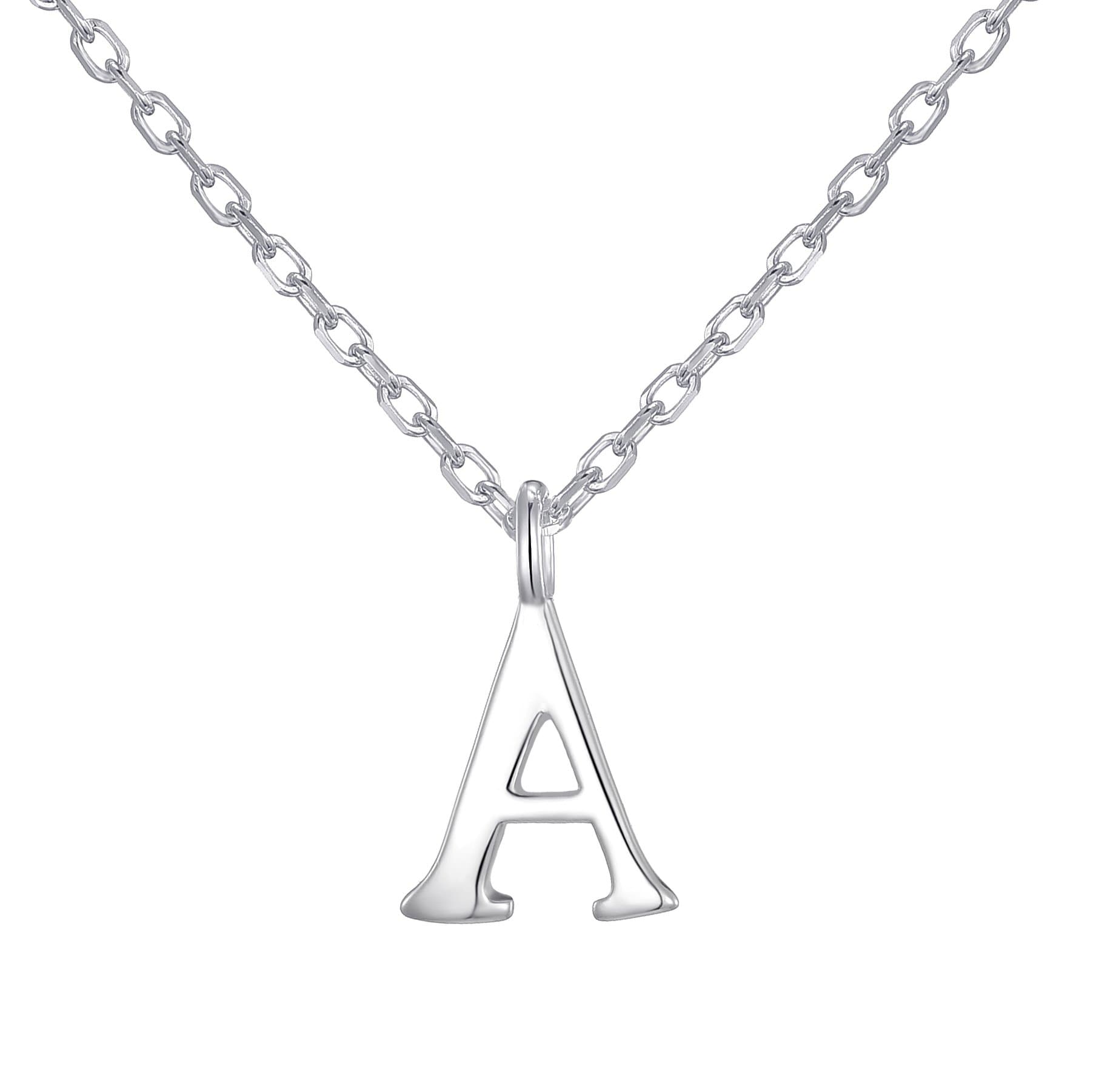 Sterling Silver Initial A Necklace by Philip Jones Jewellery
