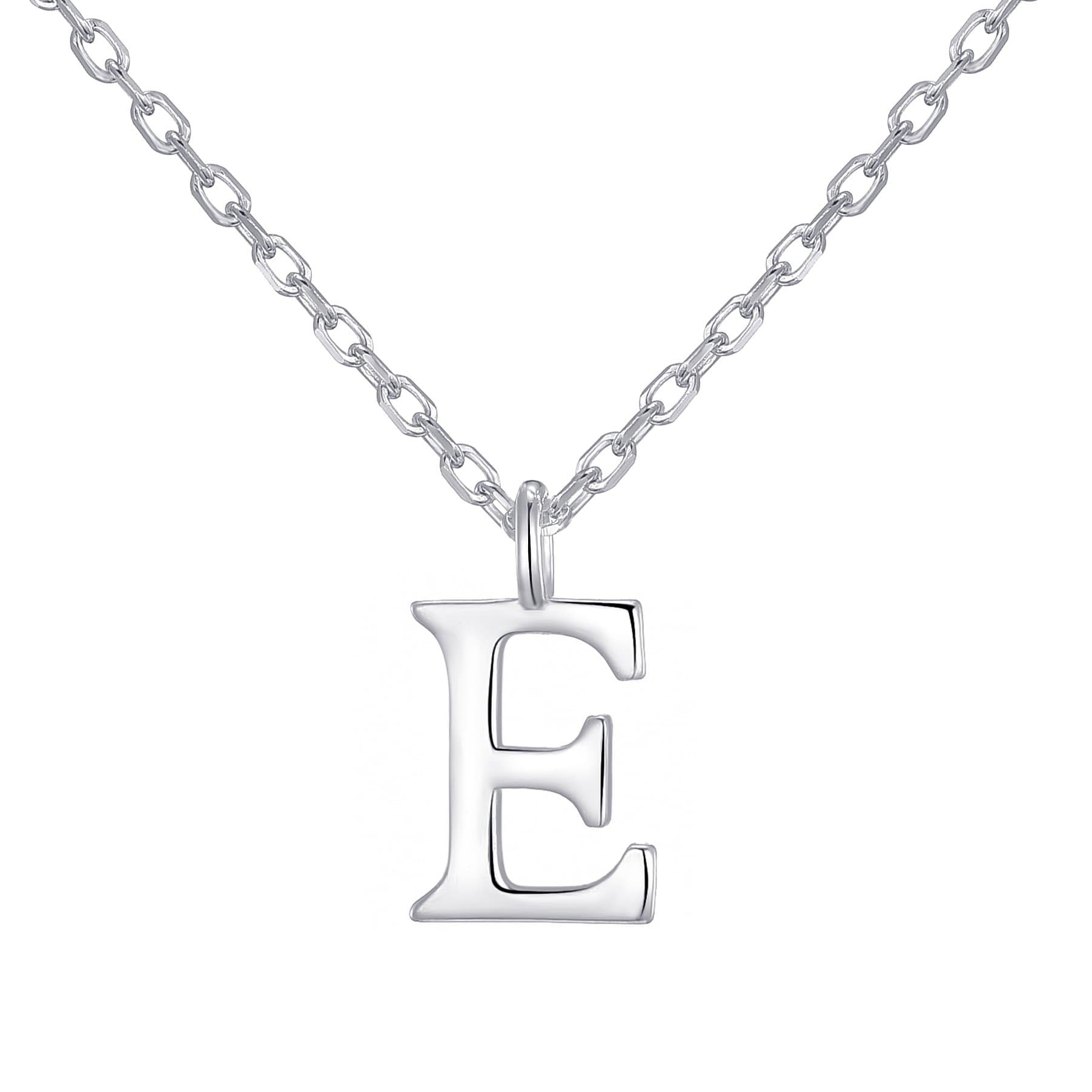 Sterling Silver Initial E Necklace by Philip Jones Jewellery