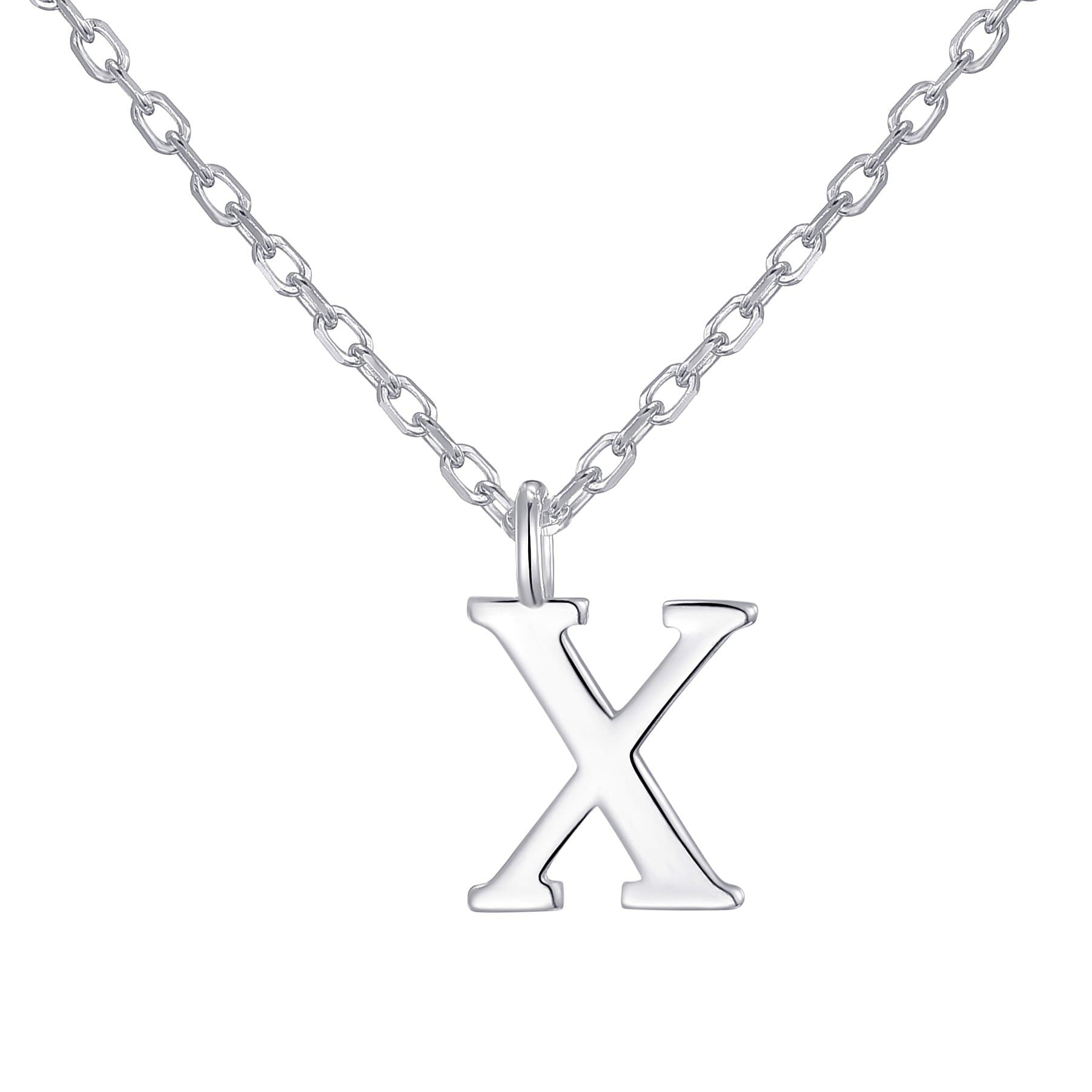 Sterling Silver Initial X Necklace by Philip Jones Jewellery