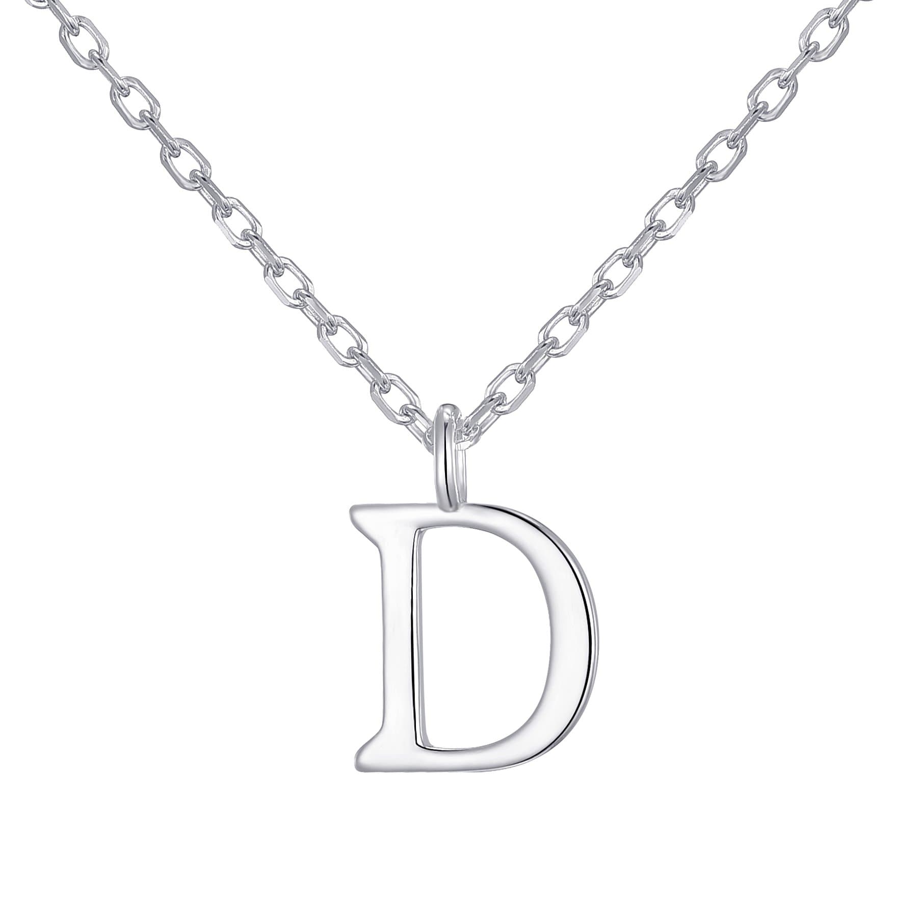 Sterling Silver Initial D Necklace by Philip Jones Jewellery