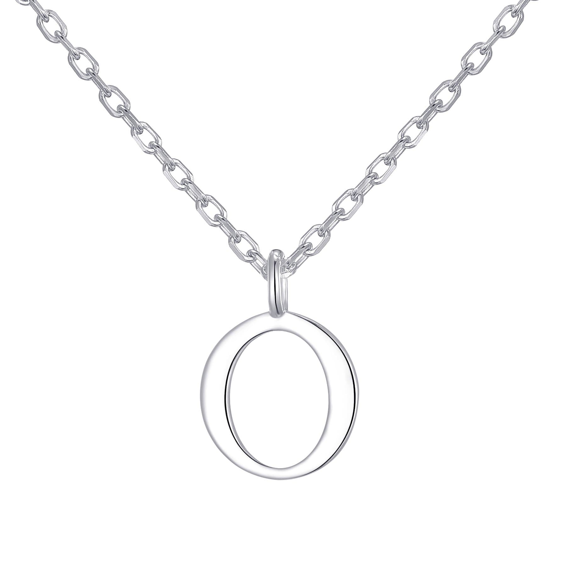 Sterling Silver Initial O Necklace by Philip Jones Jewellery