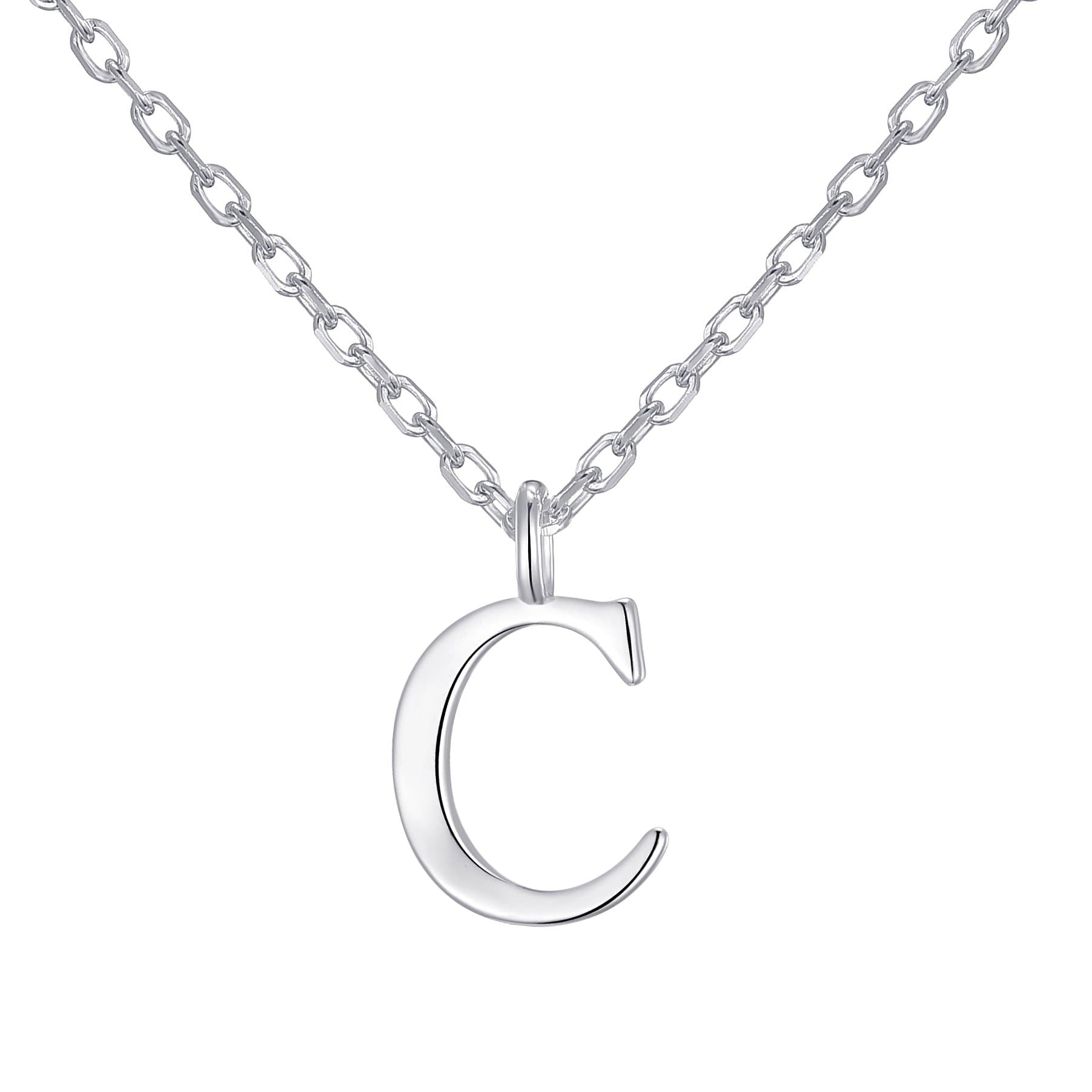 Sterling Silver Initial C Necklace by Philip Jones Jewellery