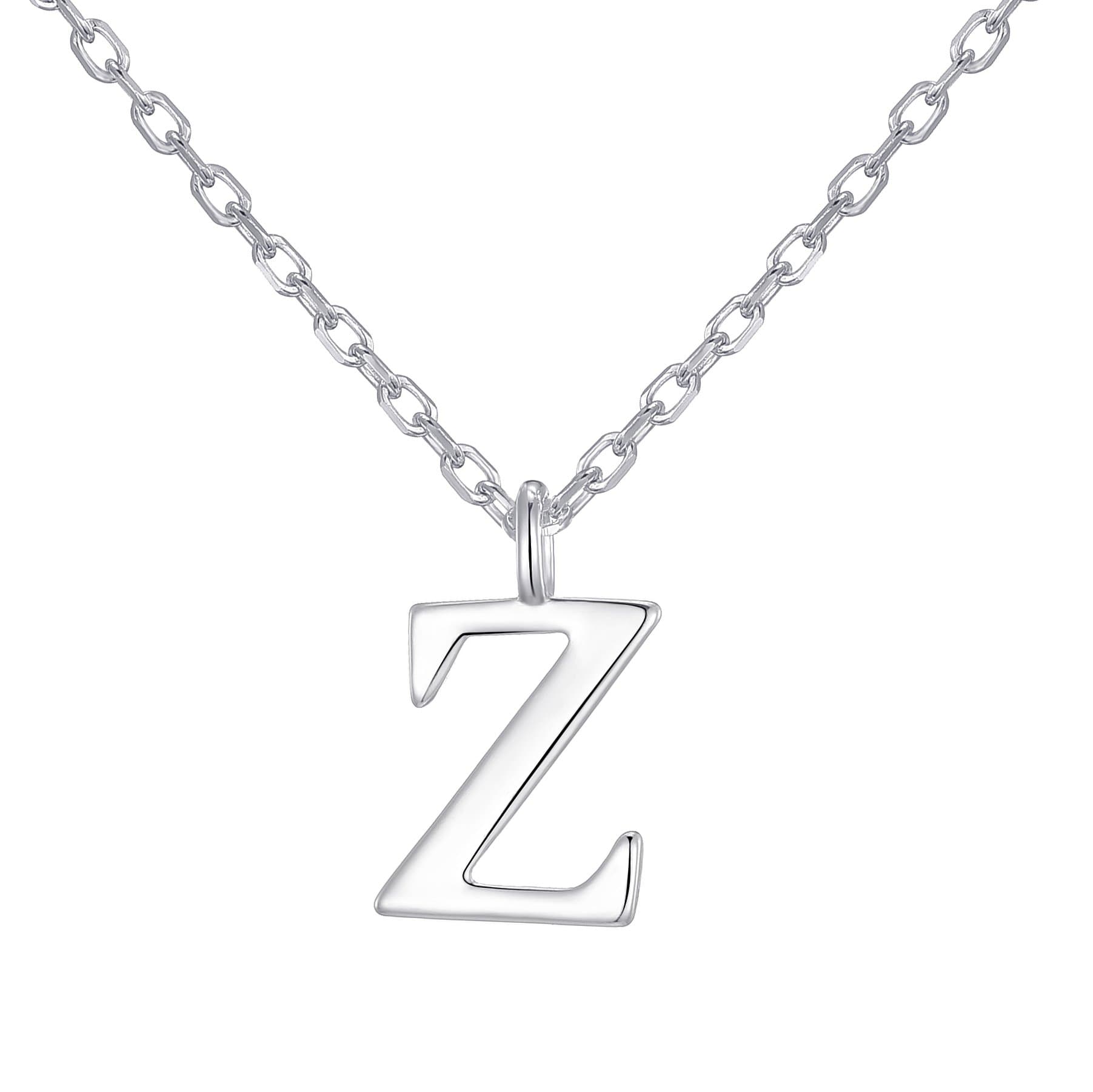 Sterling Silver Initial Z Necklace by Philip Jones Jewellery