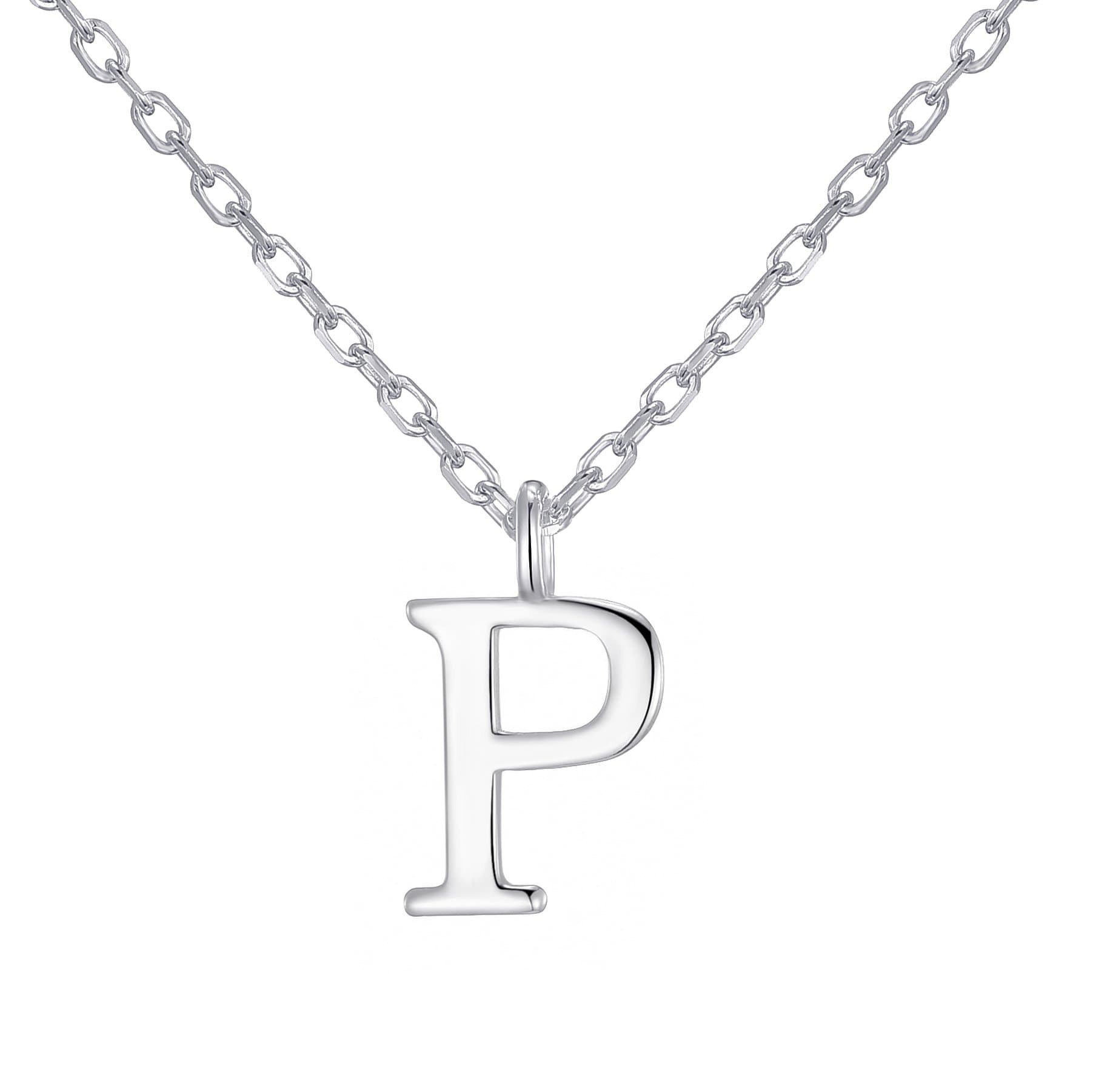 Sterling Silver Initial P Necklace by Philip Jones Jewellery