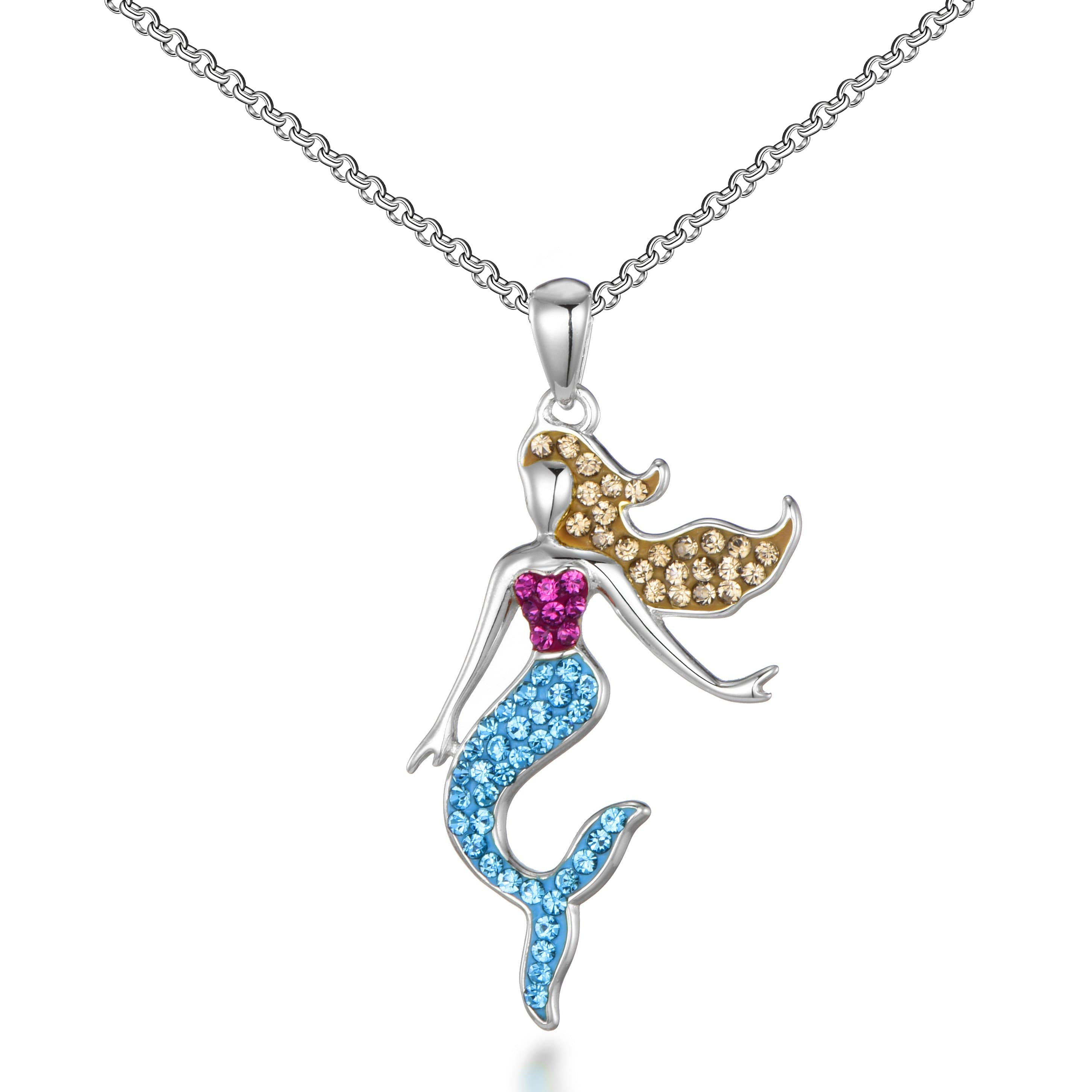 Mermaid Necklace with Zircondia® Crystals by Philip Jones Jewellery