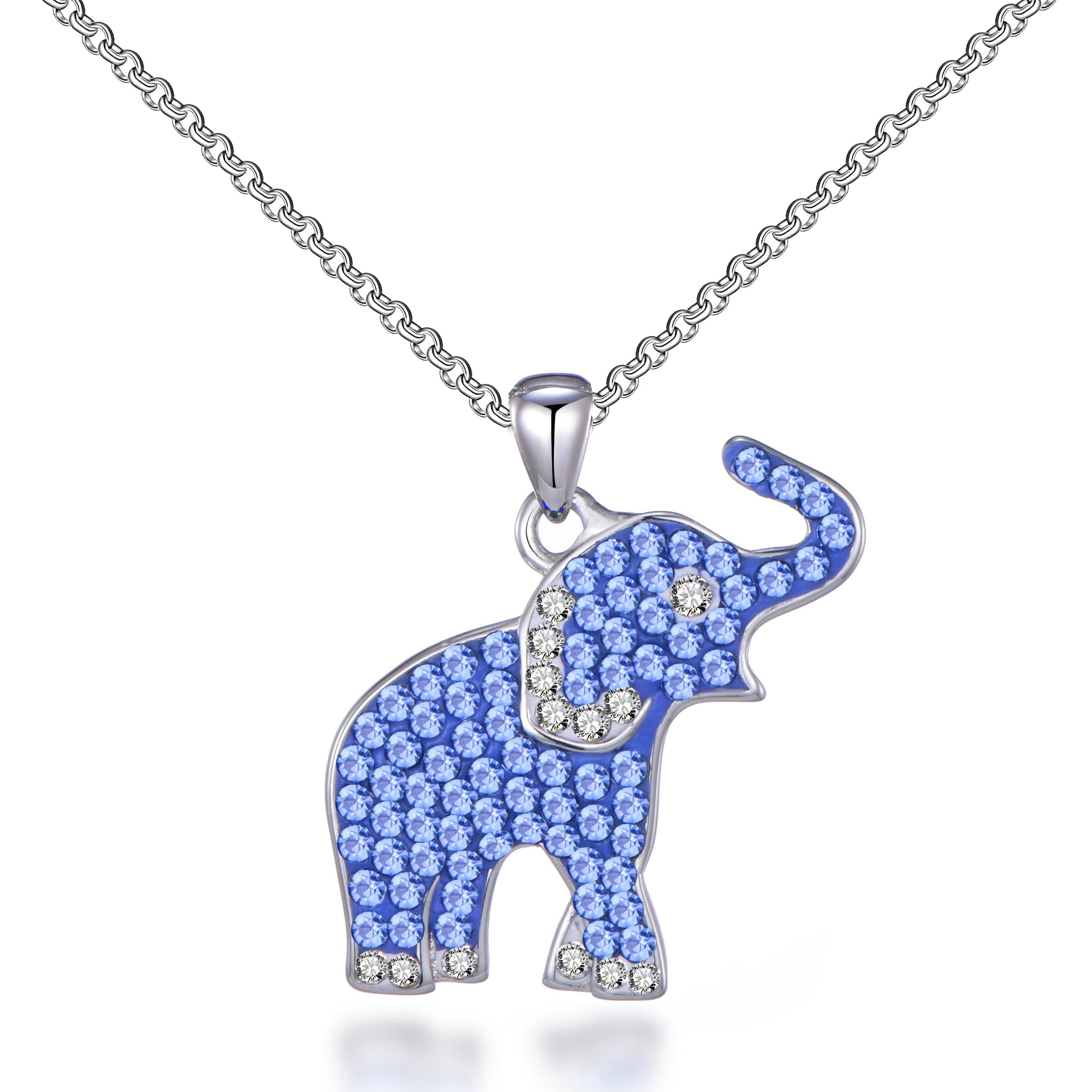 Elephant Necklace with Zircondia® Crystals by Philip Jones Jewellery