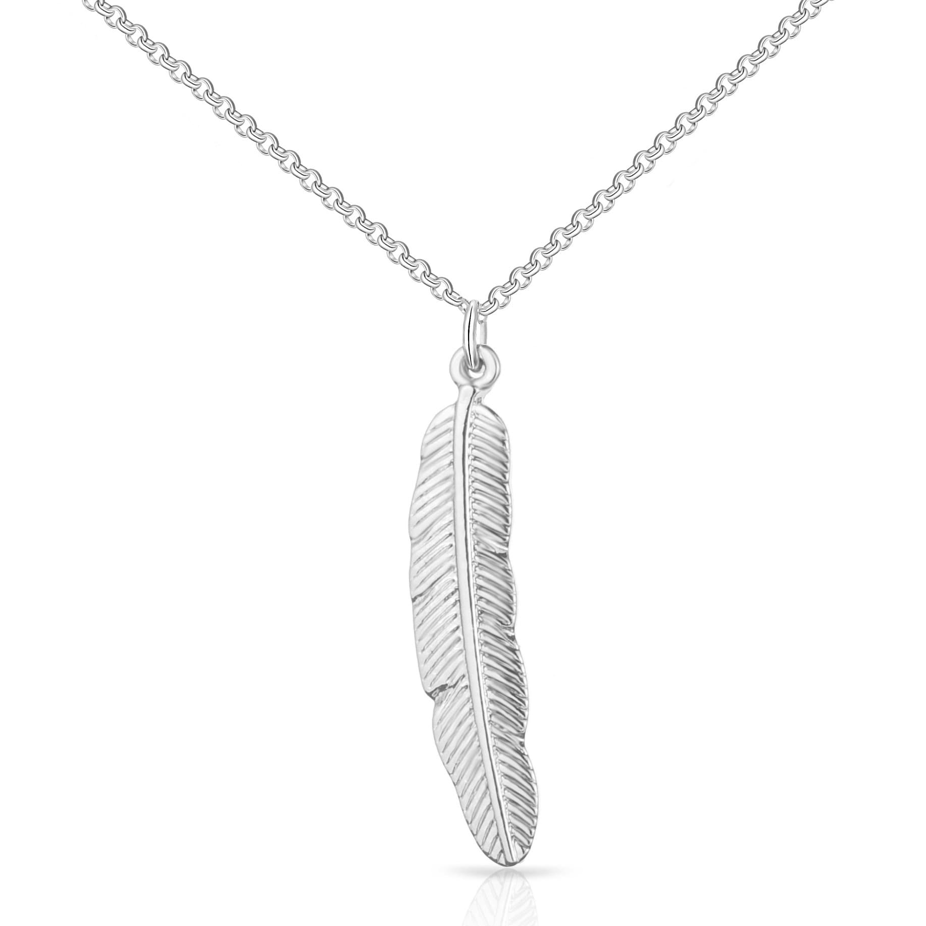 Silver Plated Feather Necklace by Philip Jones Jewellery