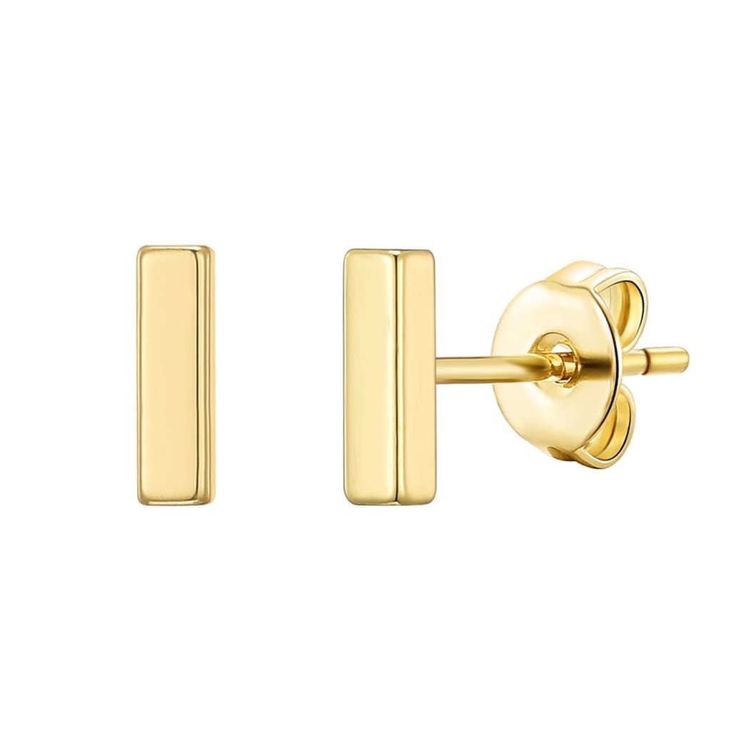 Gold Plated Bar Earrings by Philip Jones Jewellery