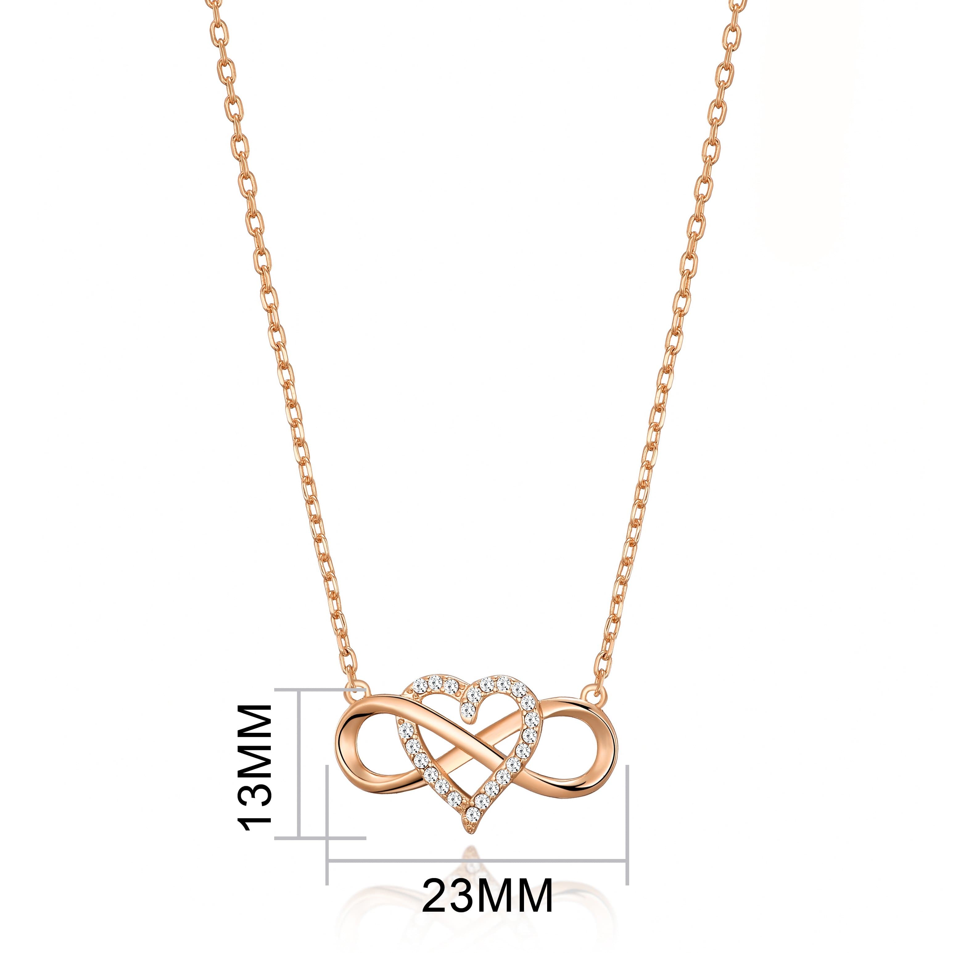 Rose Gold Plated Infinity Heart Necklace Created with Zircondia® Crystals