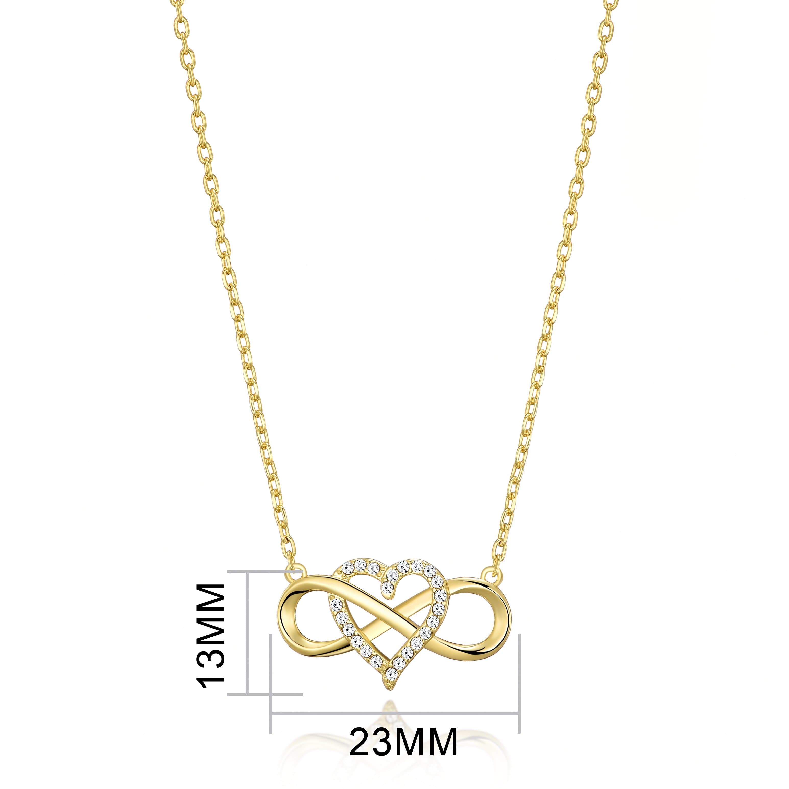 Gold Plated Infinity Heart Necklace Created with Zircondia® Crystals