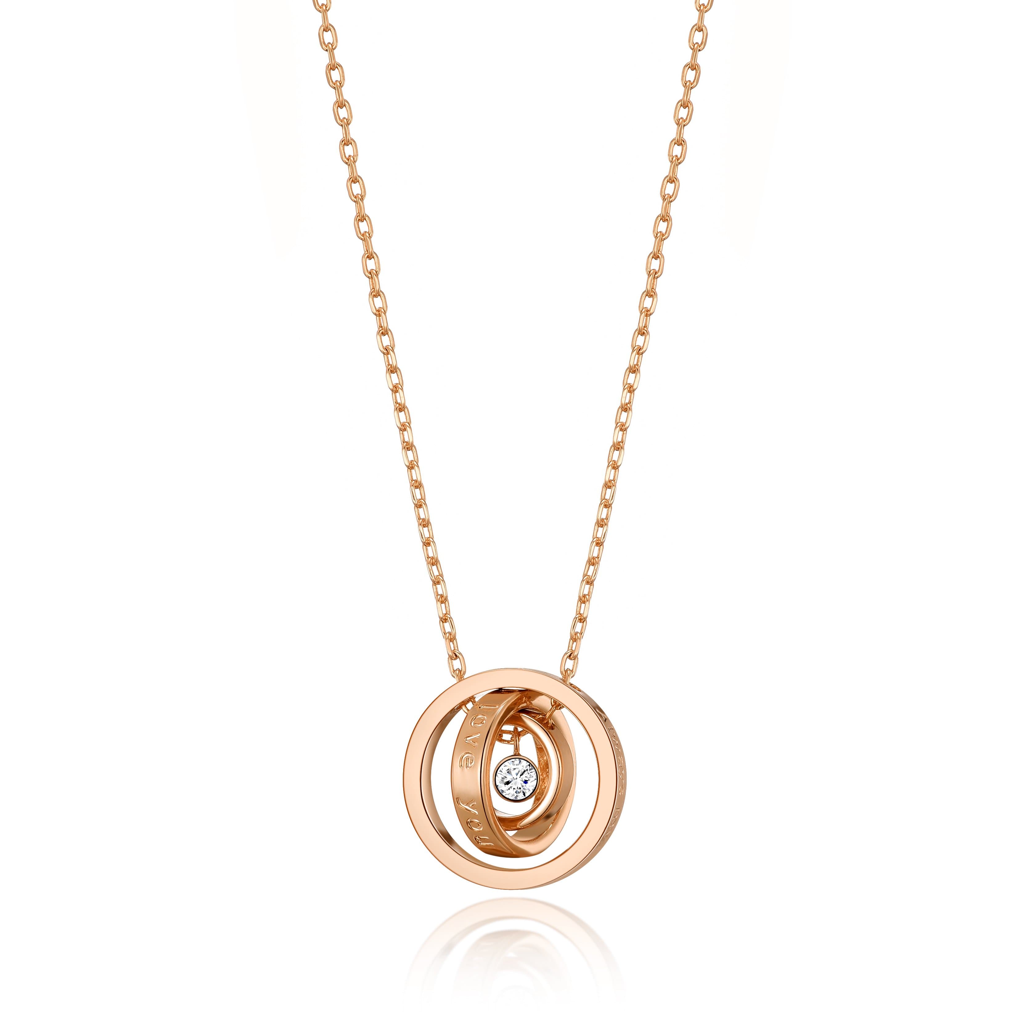 Rose Gold Plated Always My Mother Quote Necklace Created with Zircondia® Crystals
