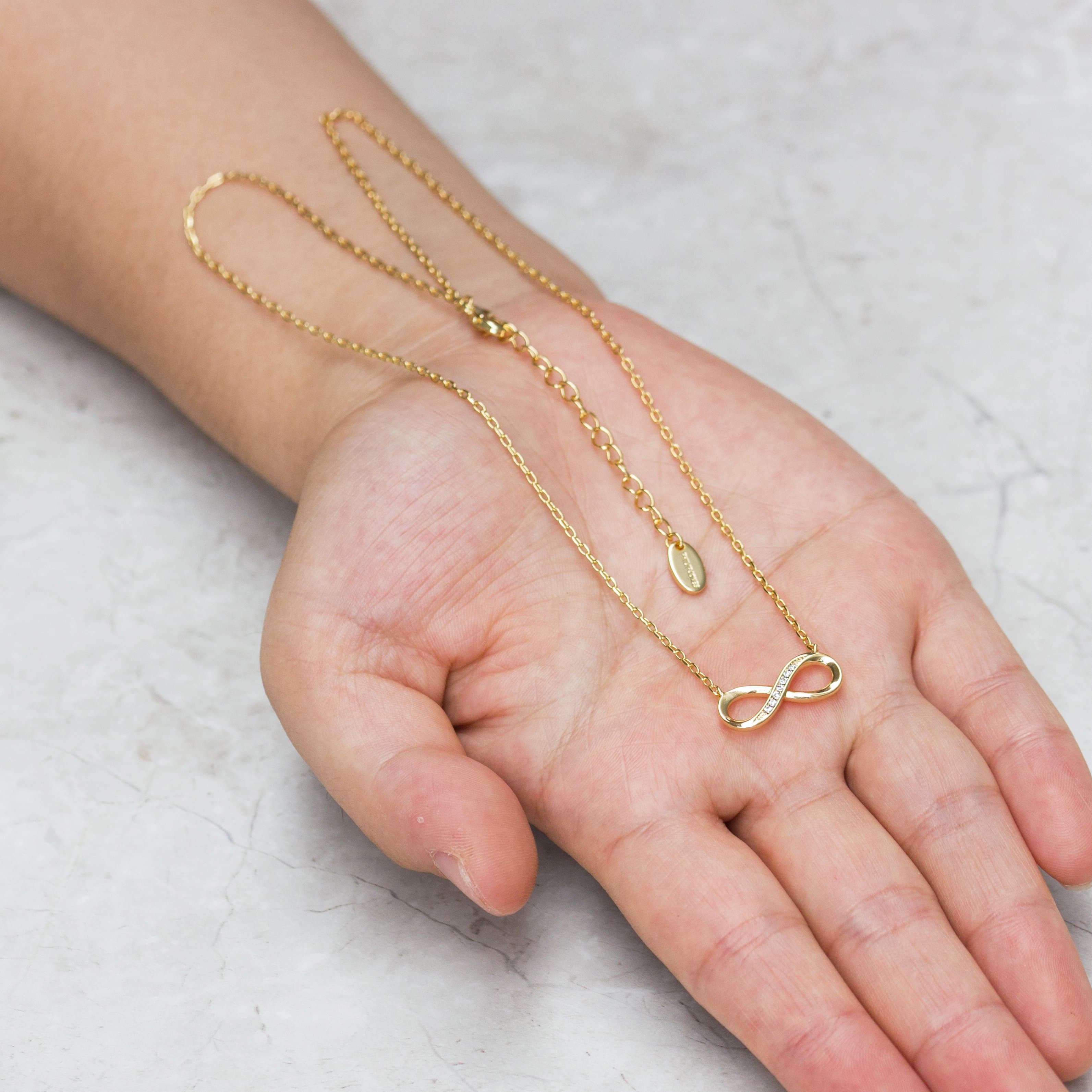 Gold Plated Infinity Pendant Necklace Created with Zircondia® Crystals