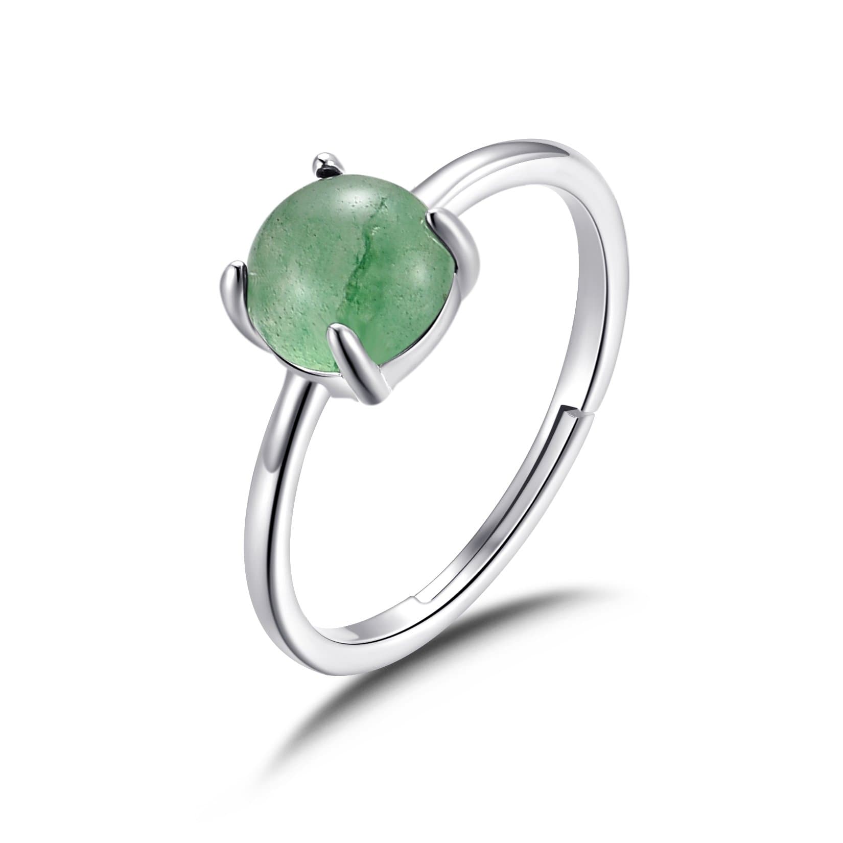 Green Aventurine Adjustable Ring by Philip Jones Jewellery