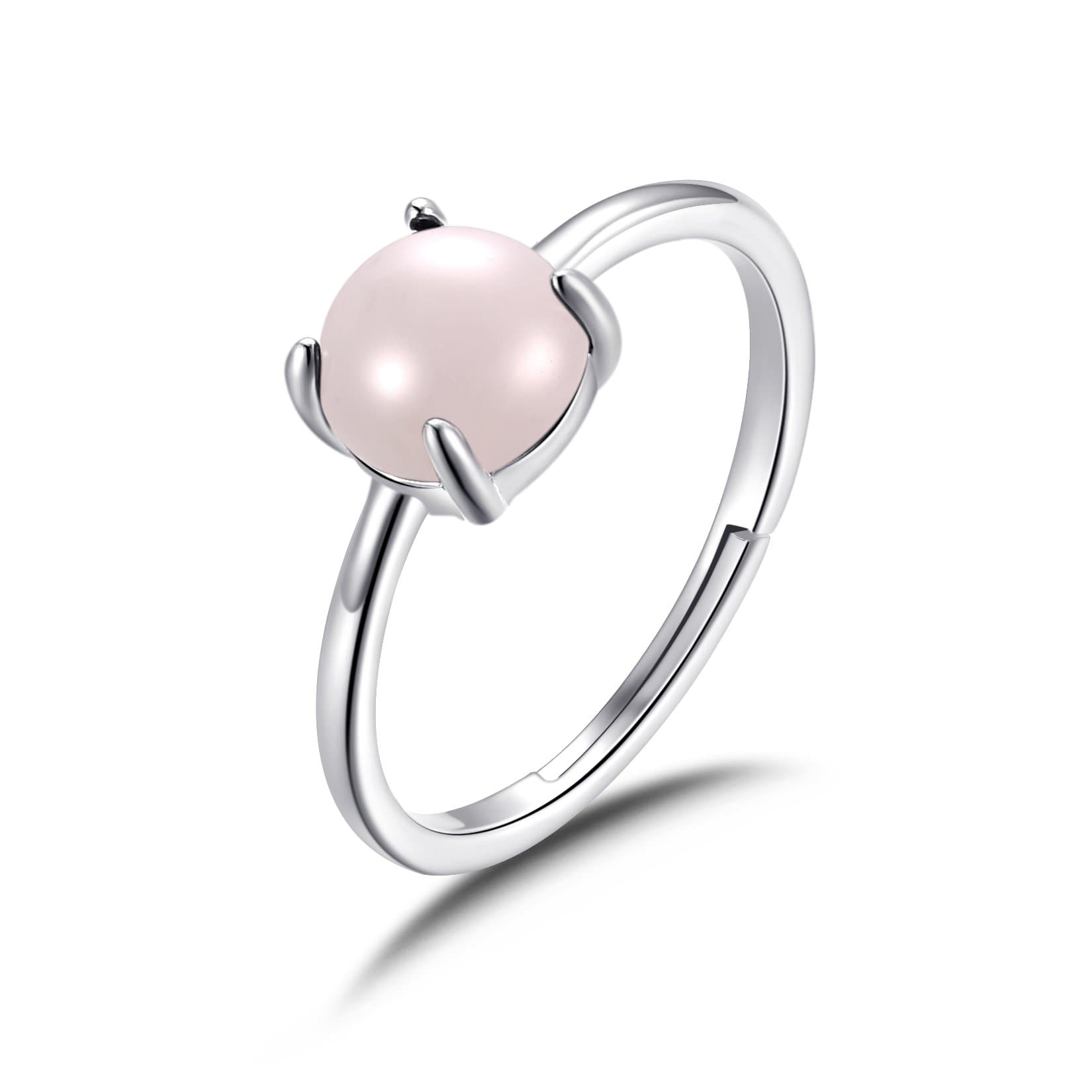Rose Quartz Adjustable Ring by Philip Jones Jewellery