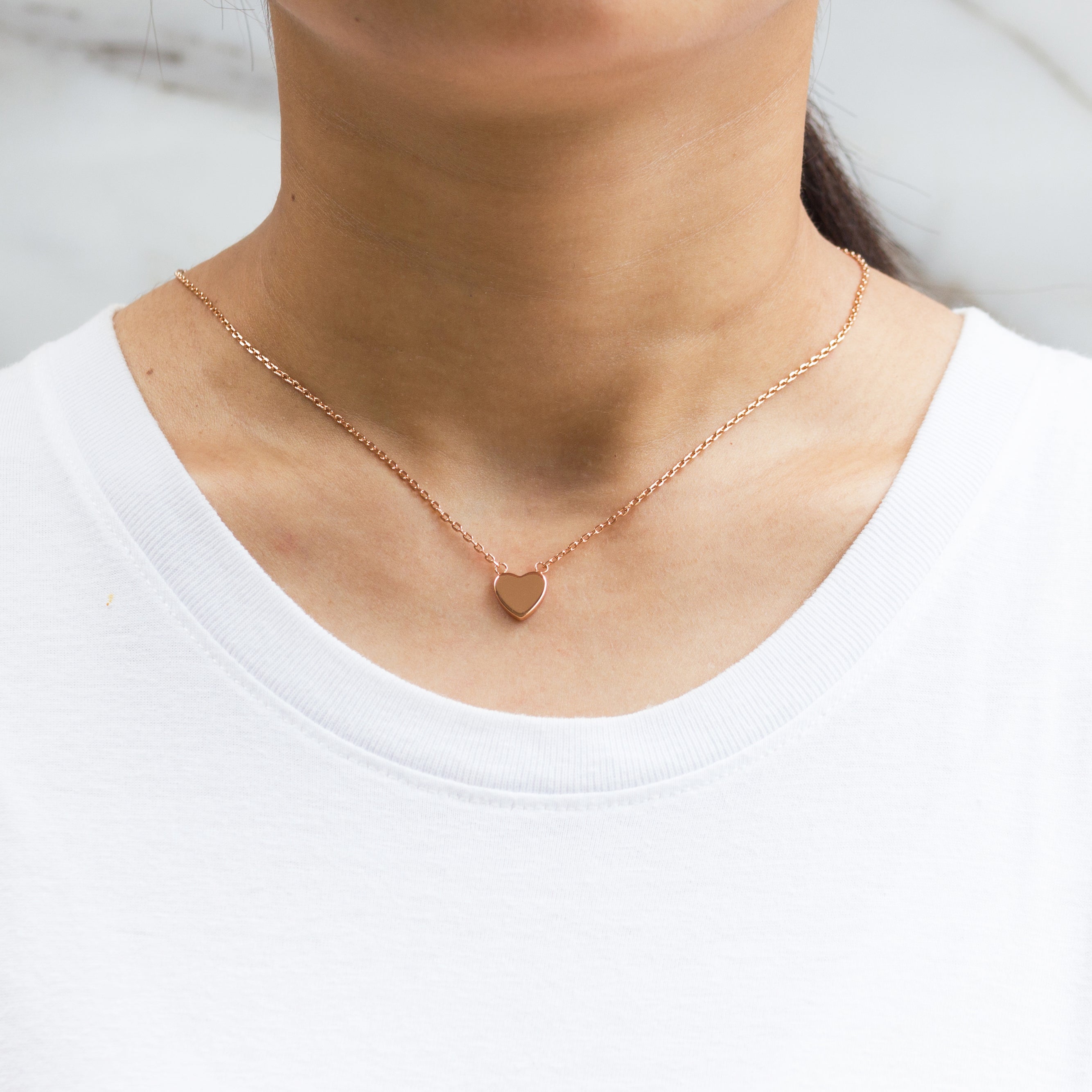 Rose Gold Plated Heart Necklace