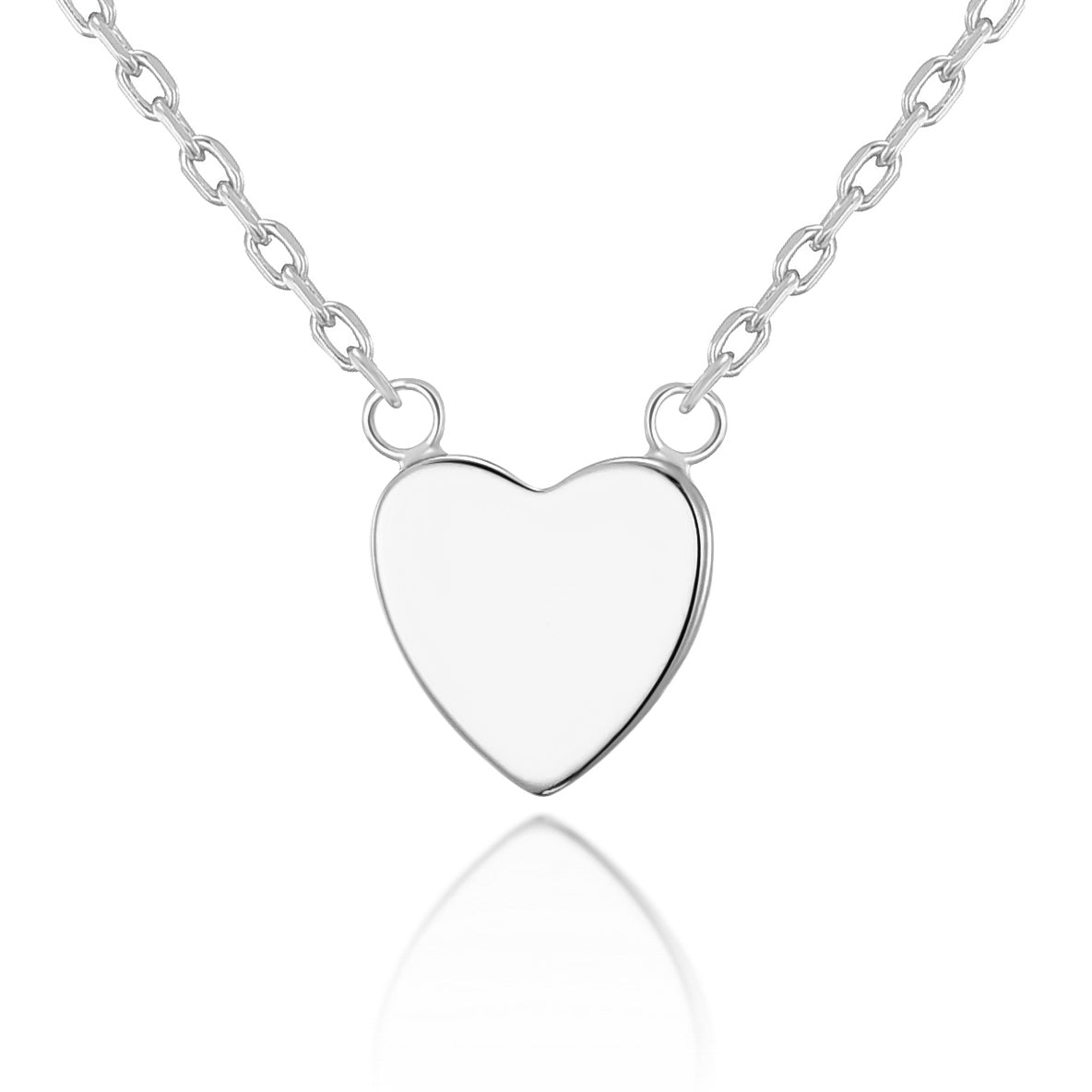 Silver Plated Heart Necklace by Philip Jones Jewellery