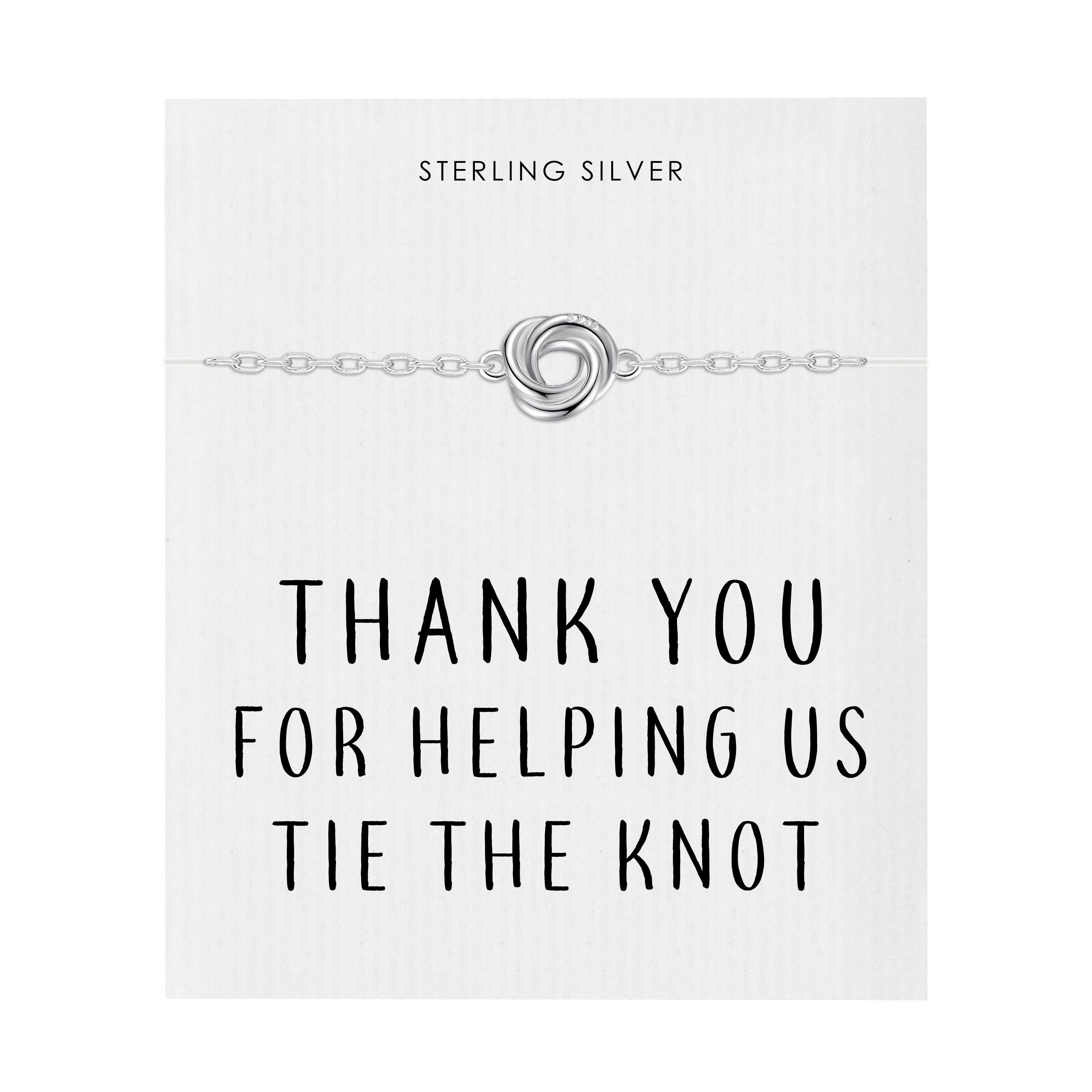 Sterling Silver Thank You for Helping us Tie The Knot Bracelet by Philip Jones Jewellery