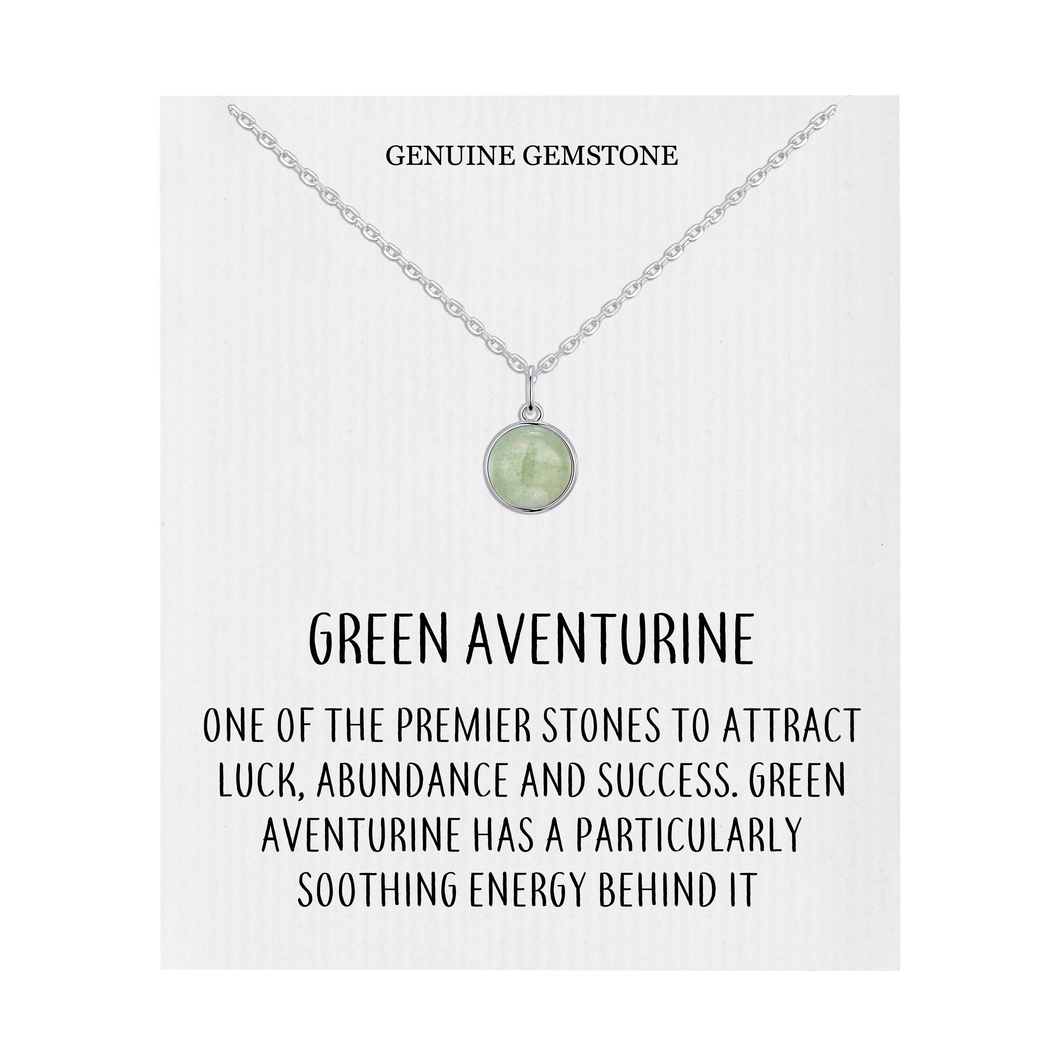 Green Aventurine Necklace with Quote Card by Philip Jones Jewellery