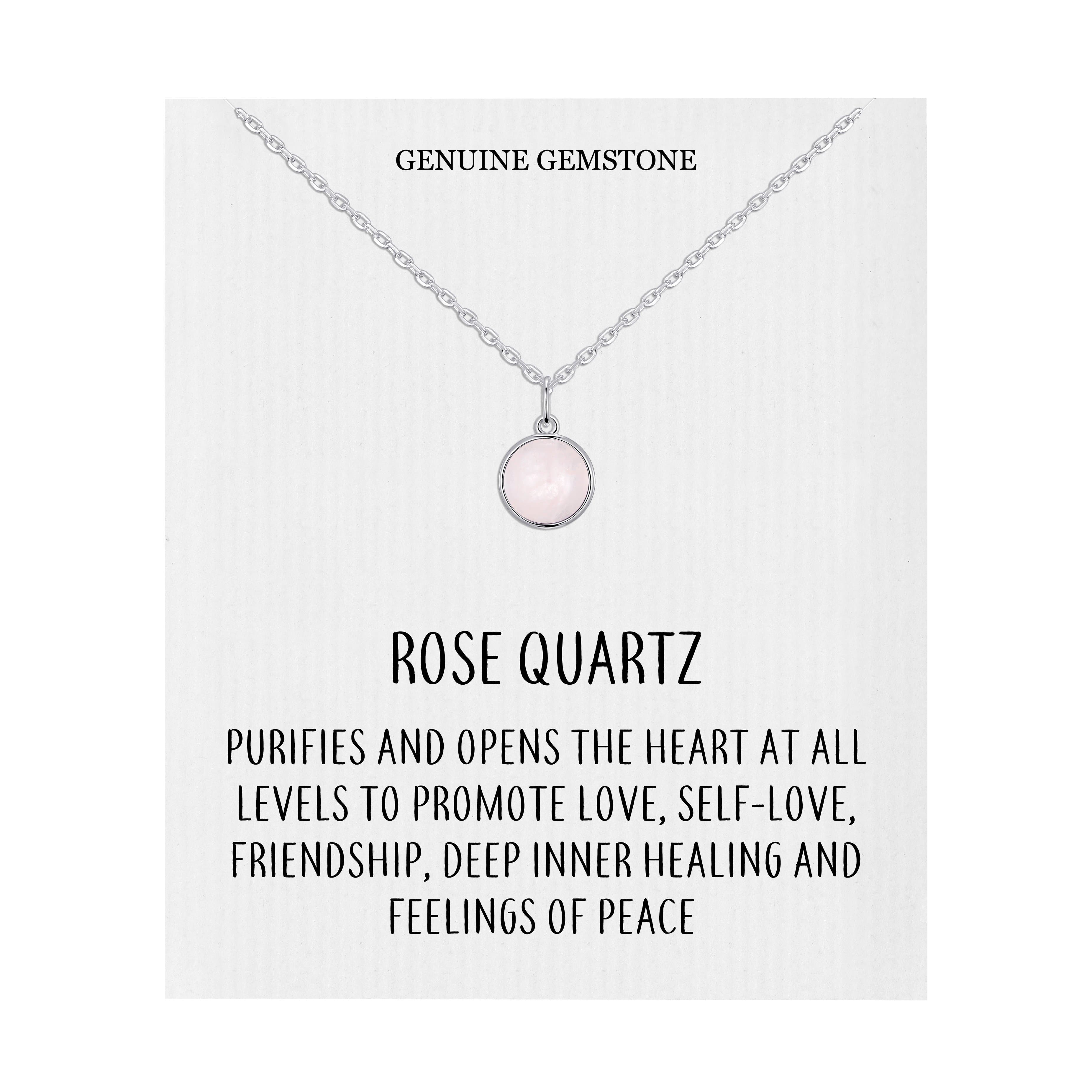 Rose Quartz Necklace with Quote Card by Philip Jones Jewellery