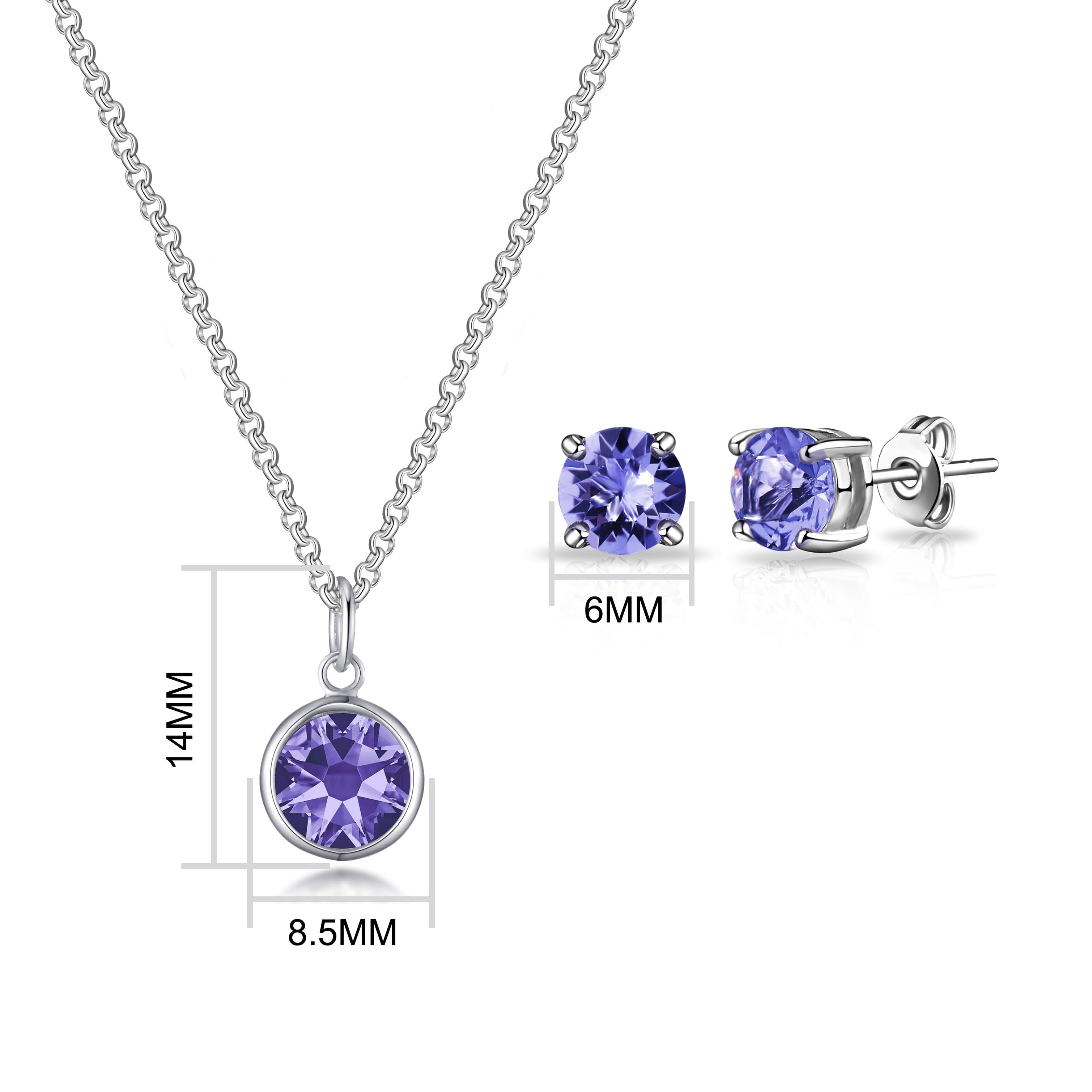 February (Amethyst) Birthstone Necklace & Earrings Set Created with Zircondia® Crystals