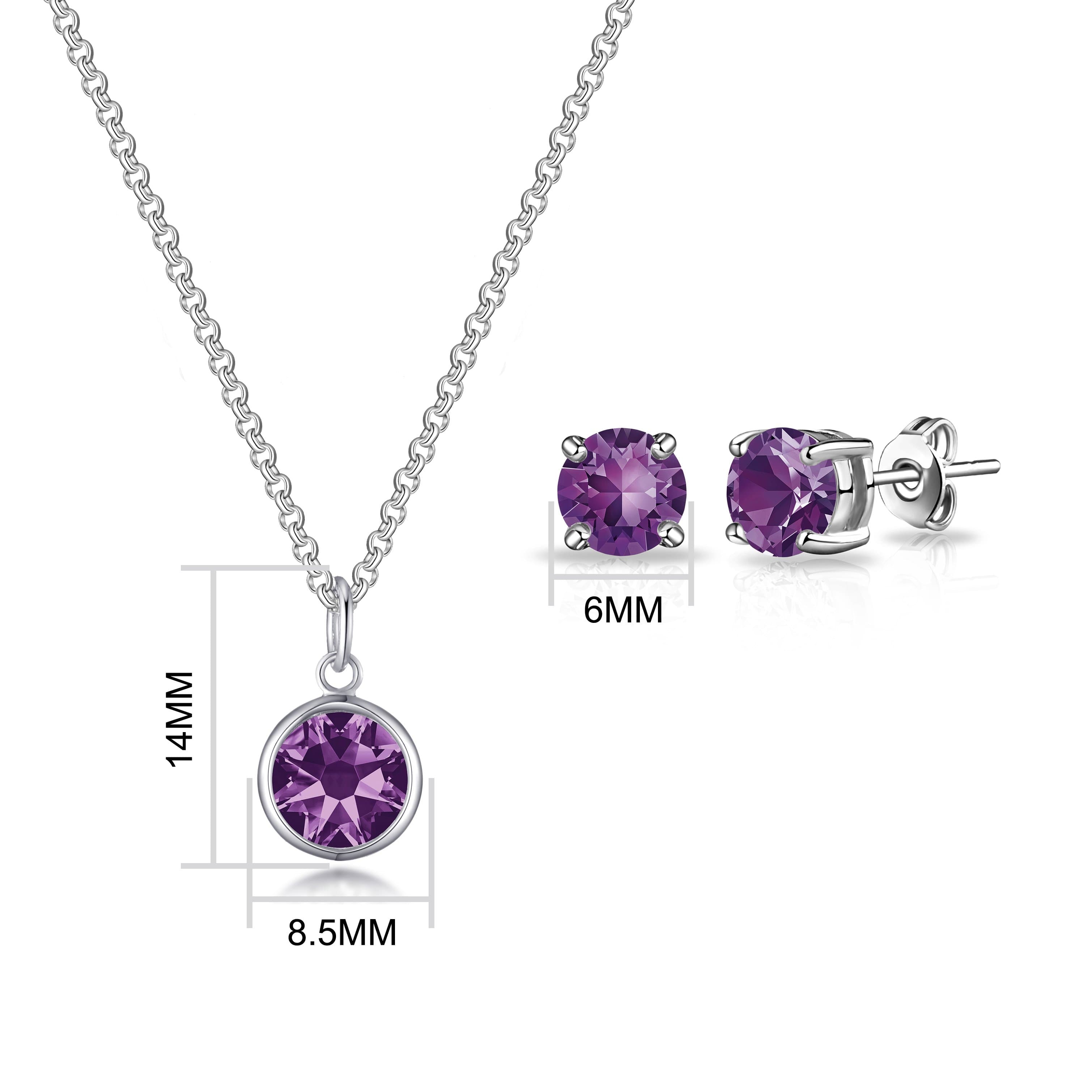 June (Alexandrite) Birthstone Necklace & Earrings Set Created with Zircondia® Crystals