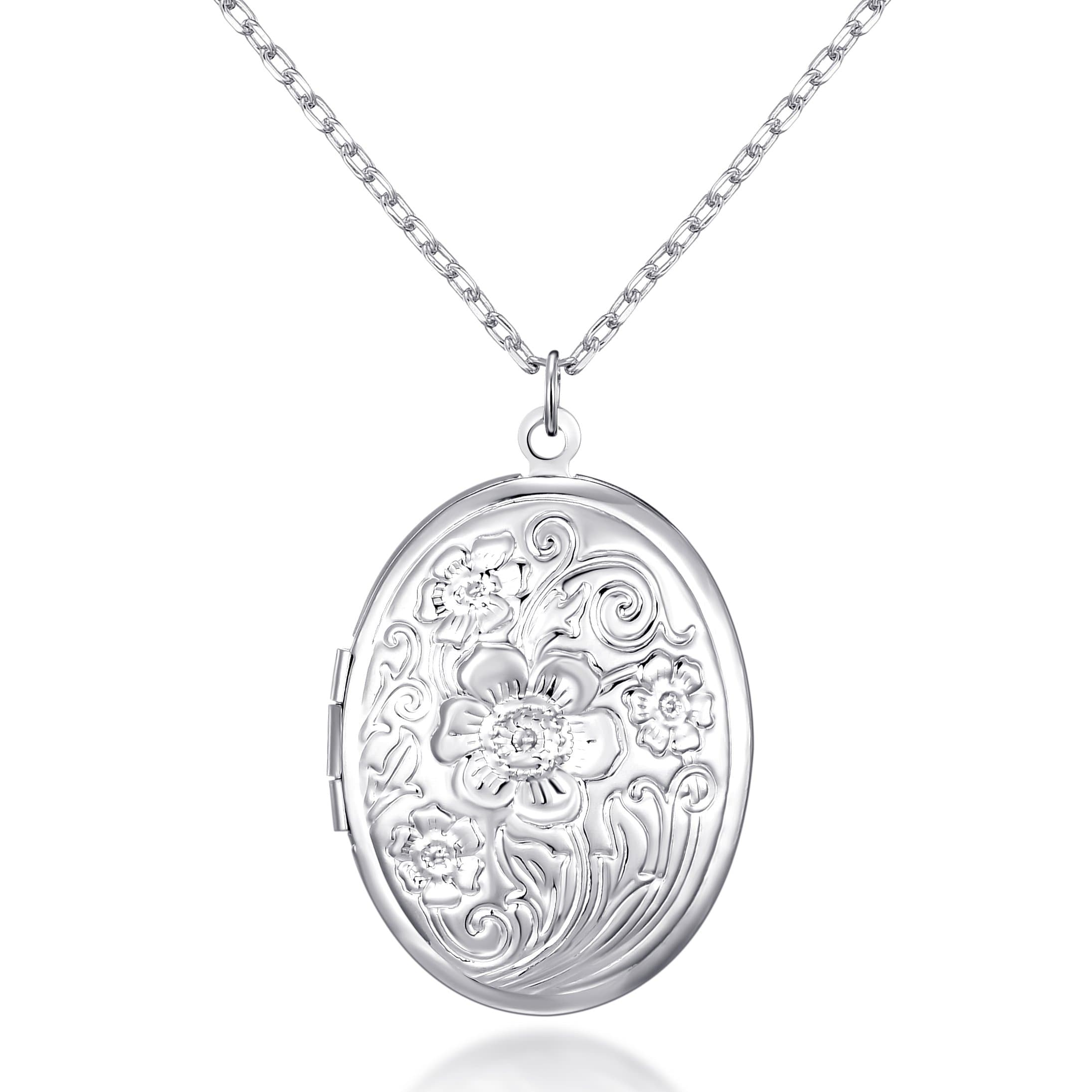 Silver Plated Oval Locket by Philip Jones Jewellery