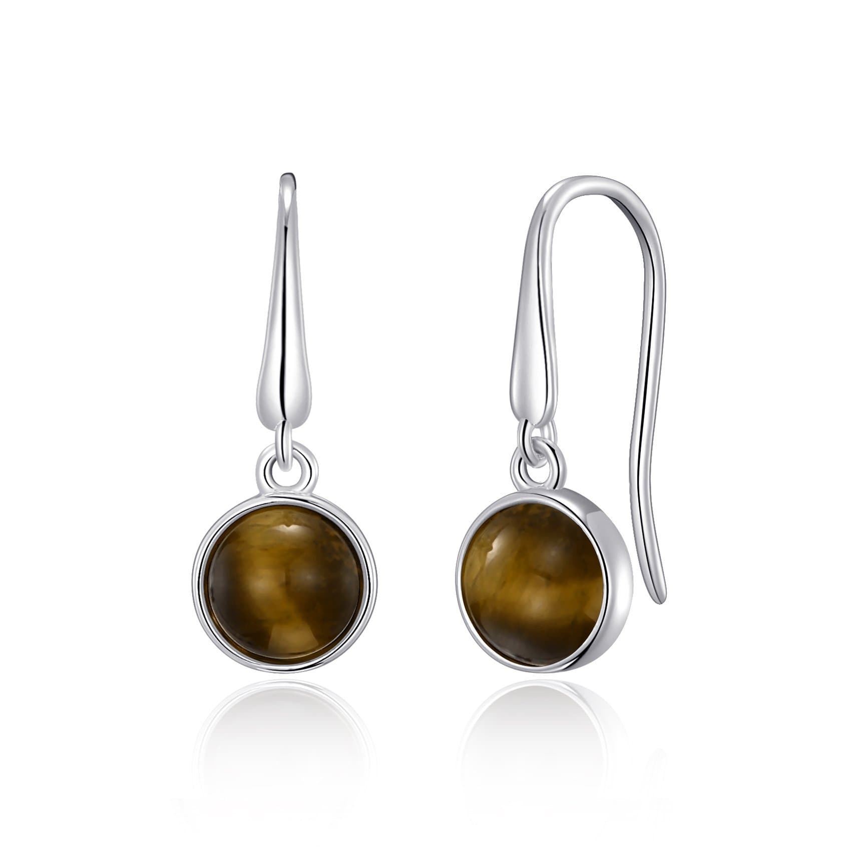 Tigers Eye Drop Earrings with Quote Card