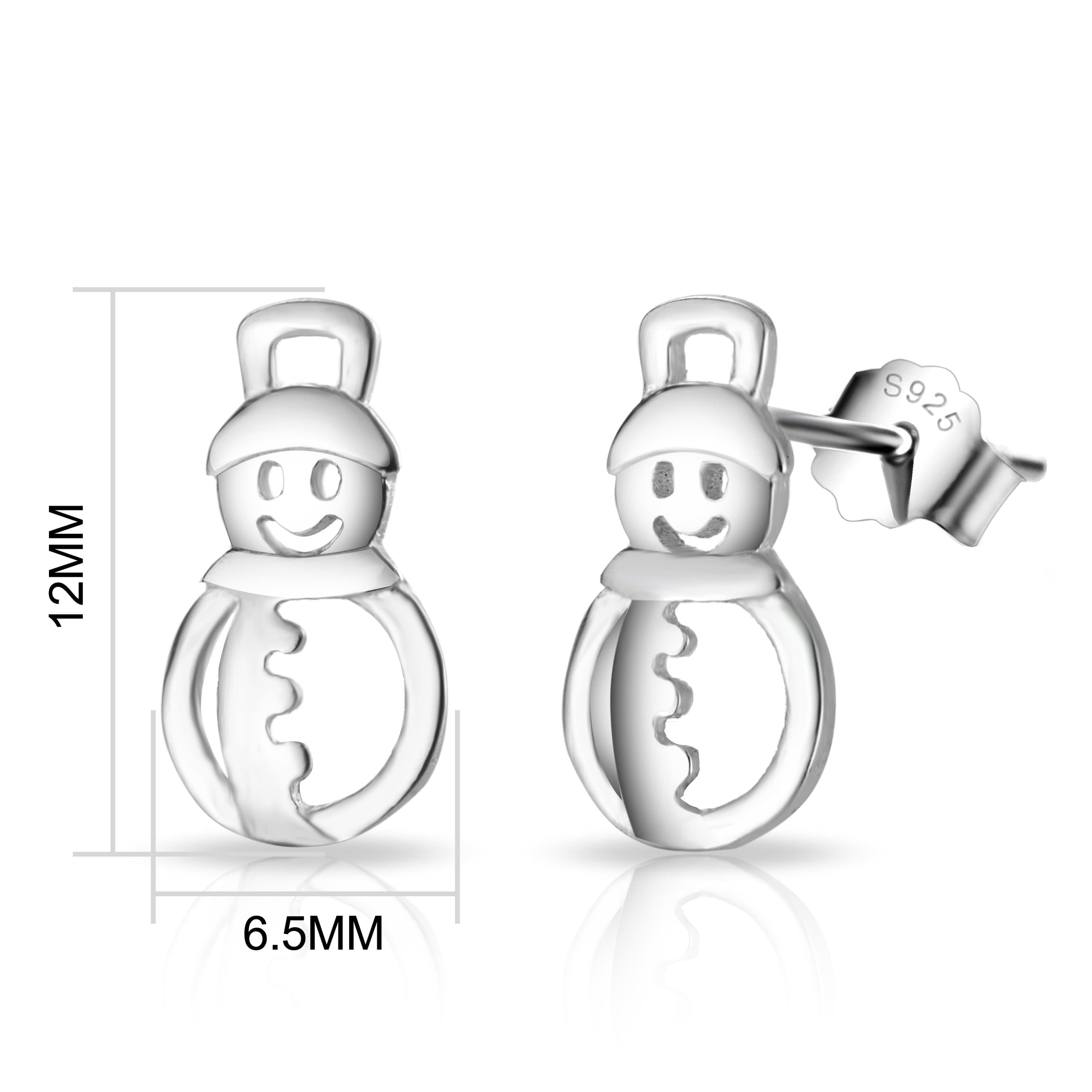 Sterling Silver Snowman Quote Earrings