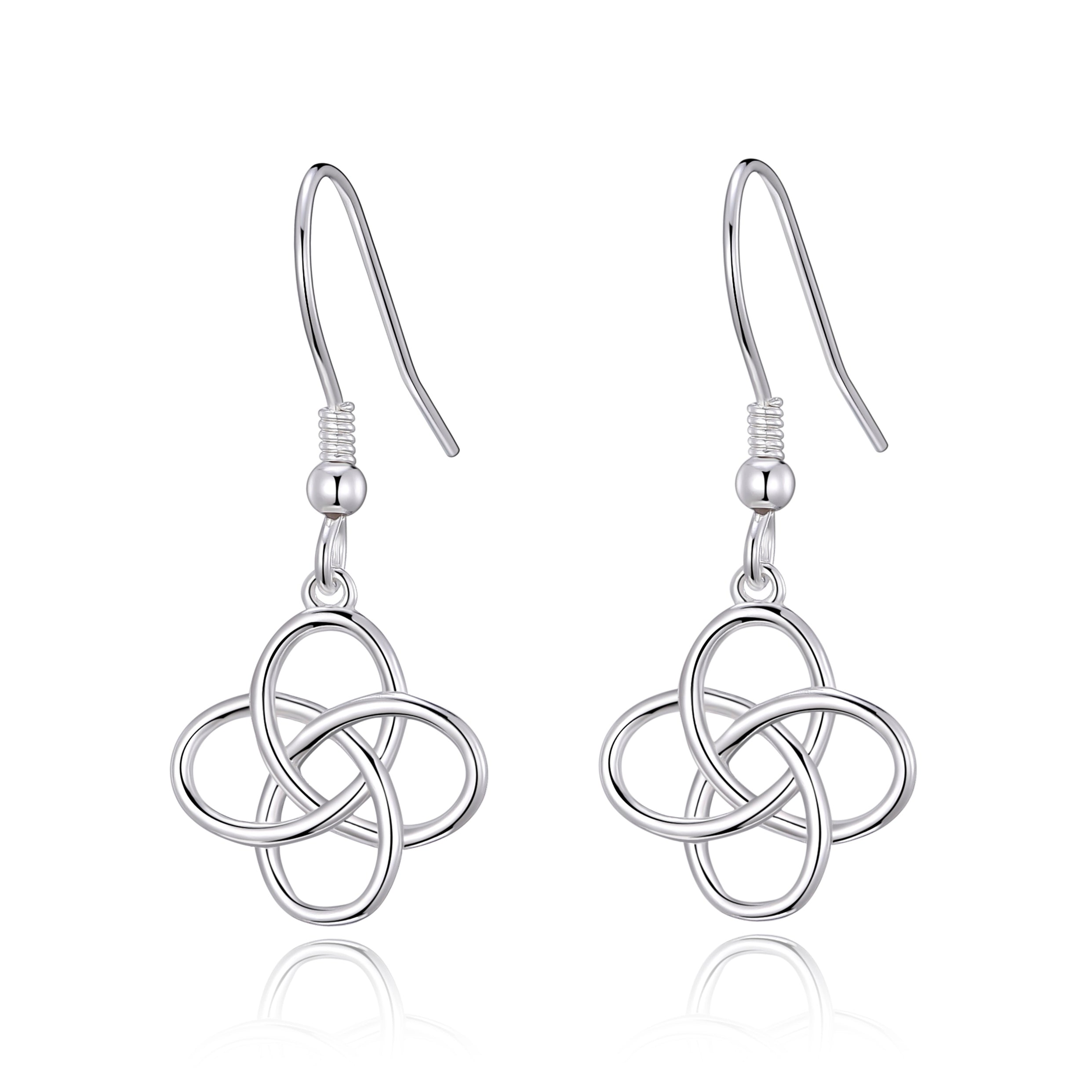 Sterling Silver Celtic Dangle Earrings by Philip Jones Jewellery
