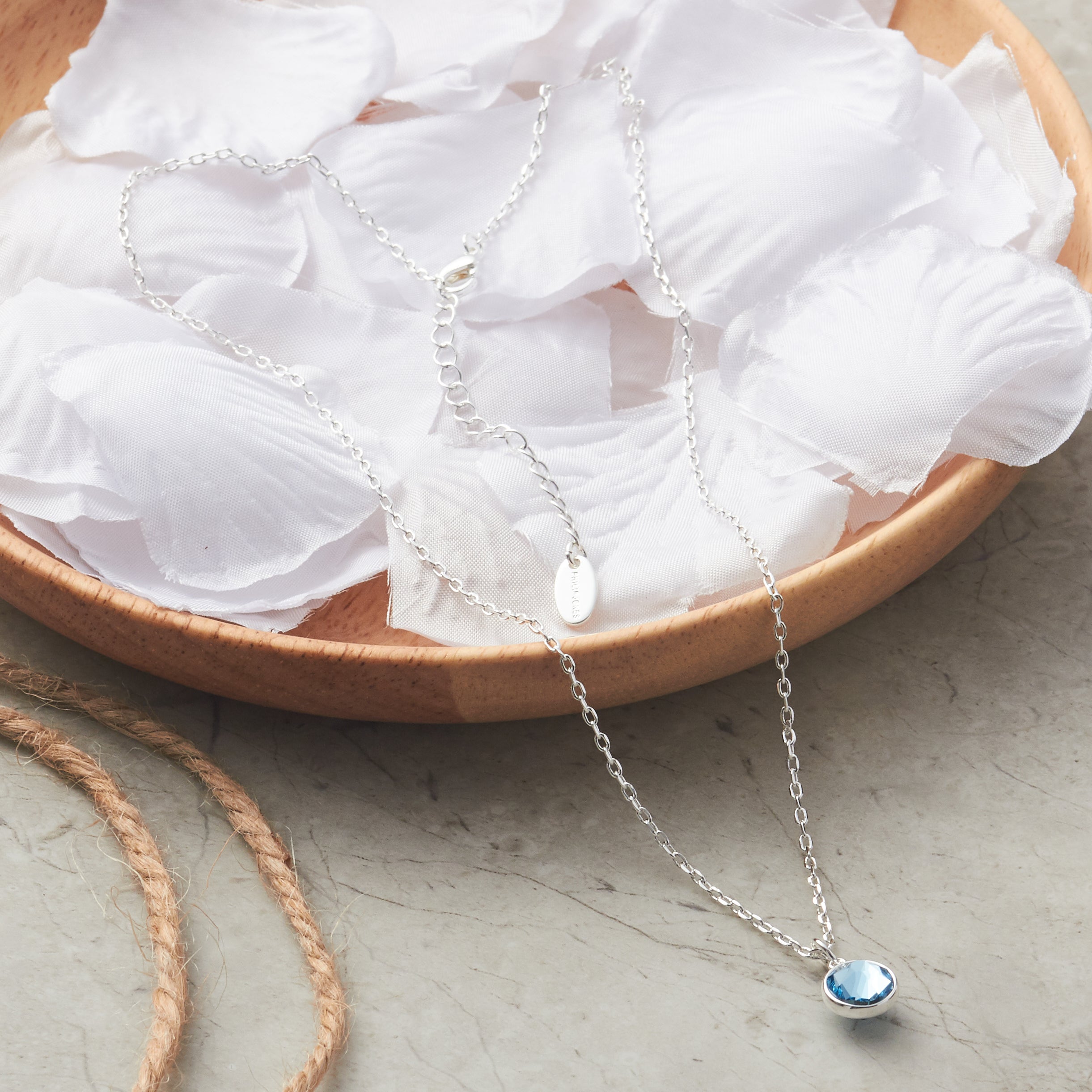 March (Aquamarine) Birthstone Necklace Created with Zircondia® Crystals