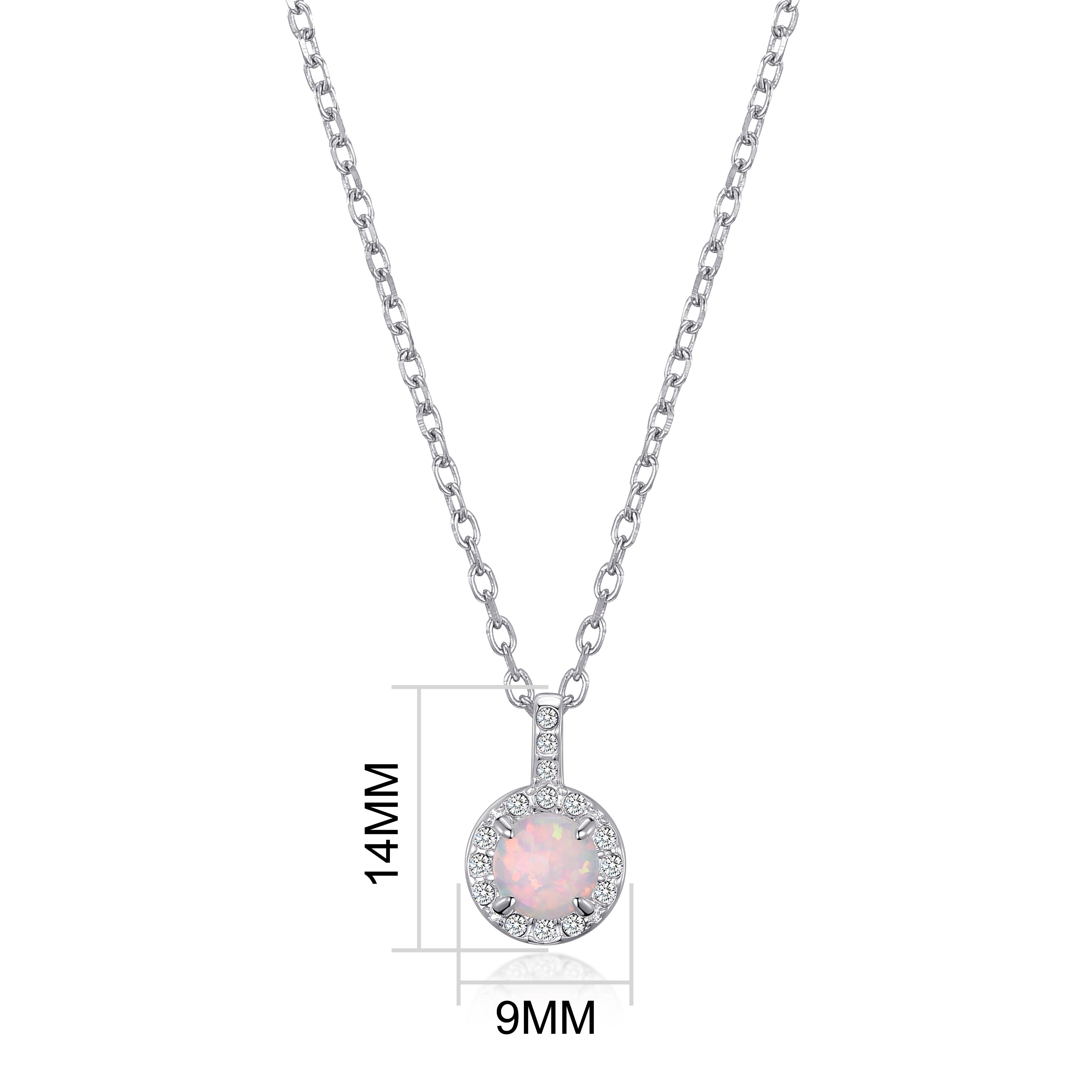 Synthetic White Opal Necklace Created with Zircondia® Crystals